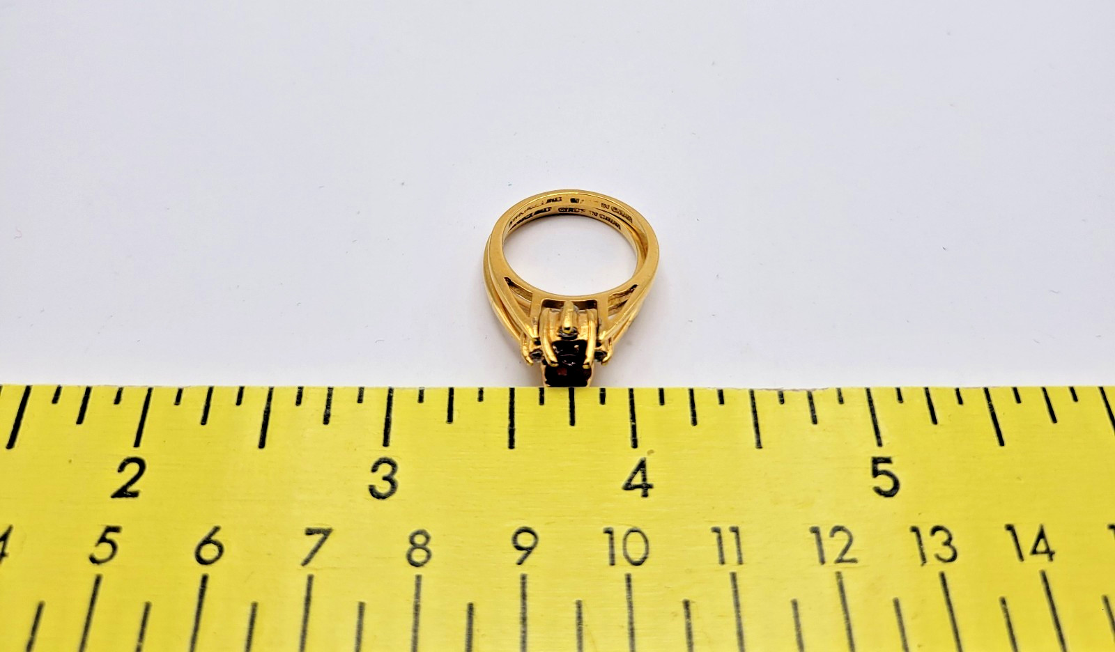 Vintage Lind 14k HGE Synthetic Garnet White Stone Reversible Flip Ring ~ Size 6