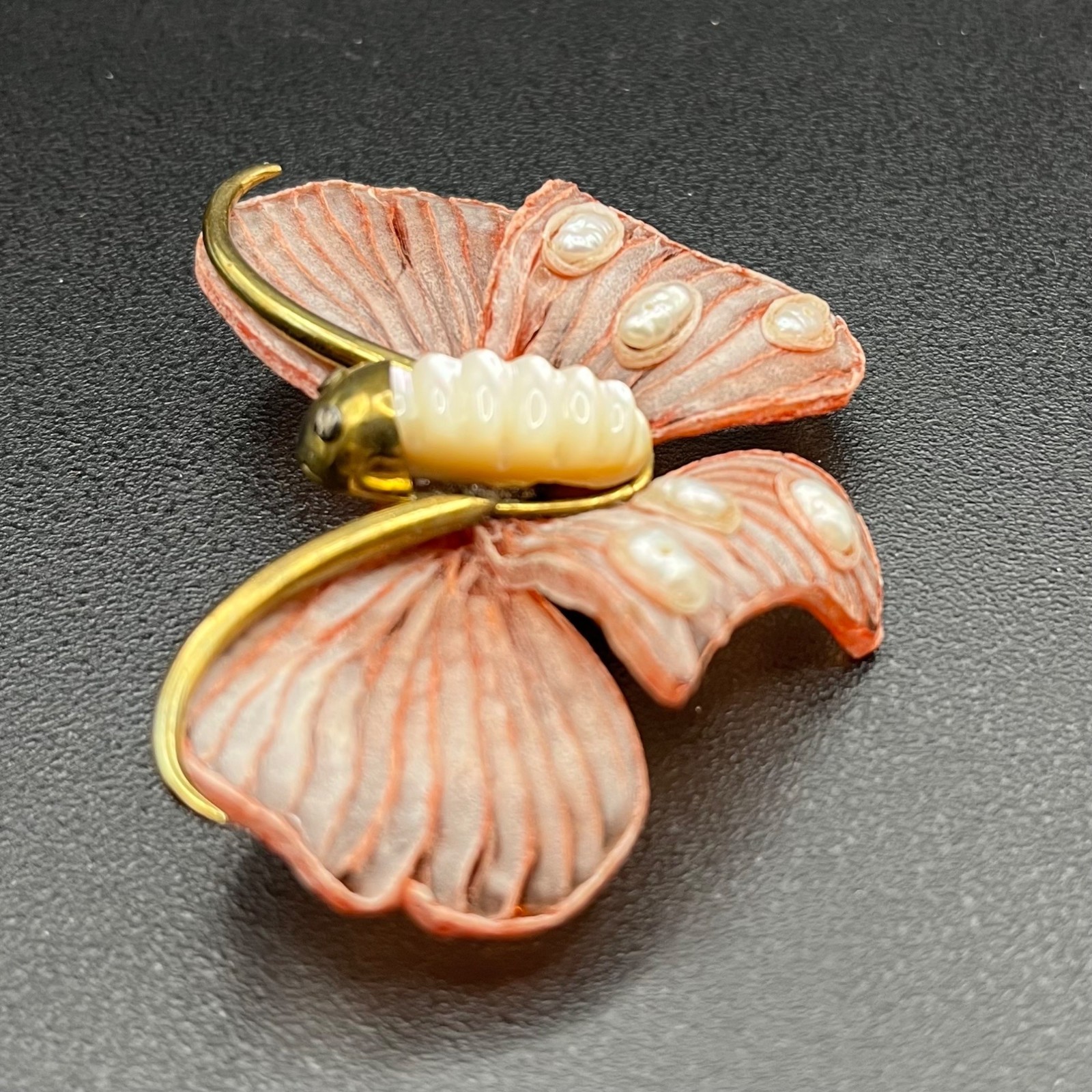Fabrice Paris Large Butterfly Brooch – Acetate, MOP & Baroque Pearls