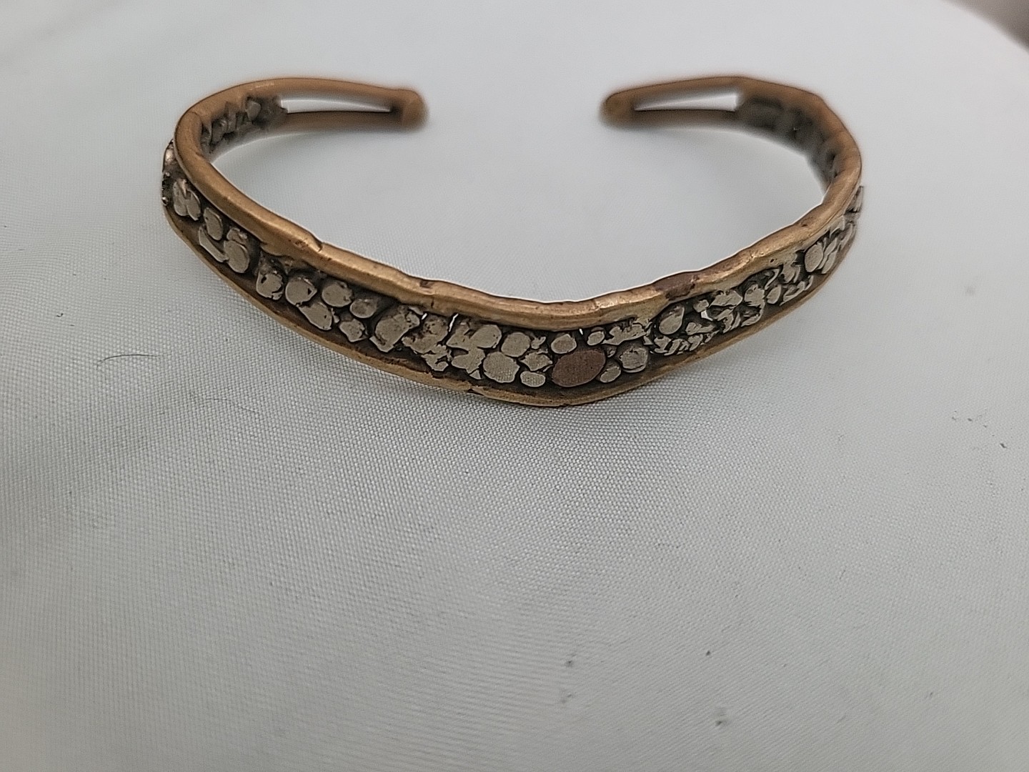 Bought at an estate sale Vintage Mixed Metals Gemstone Cuff Bracelet