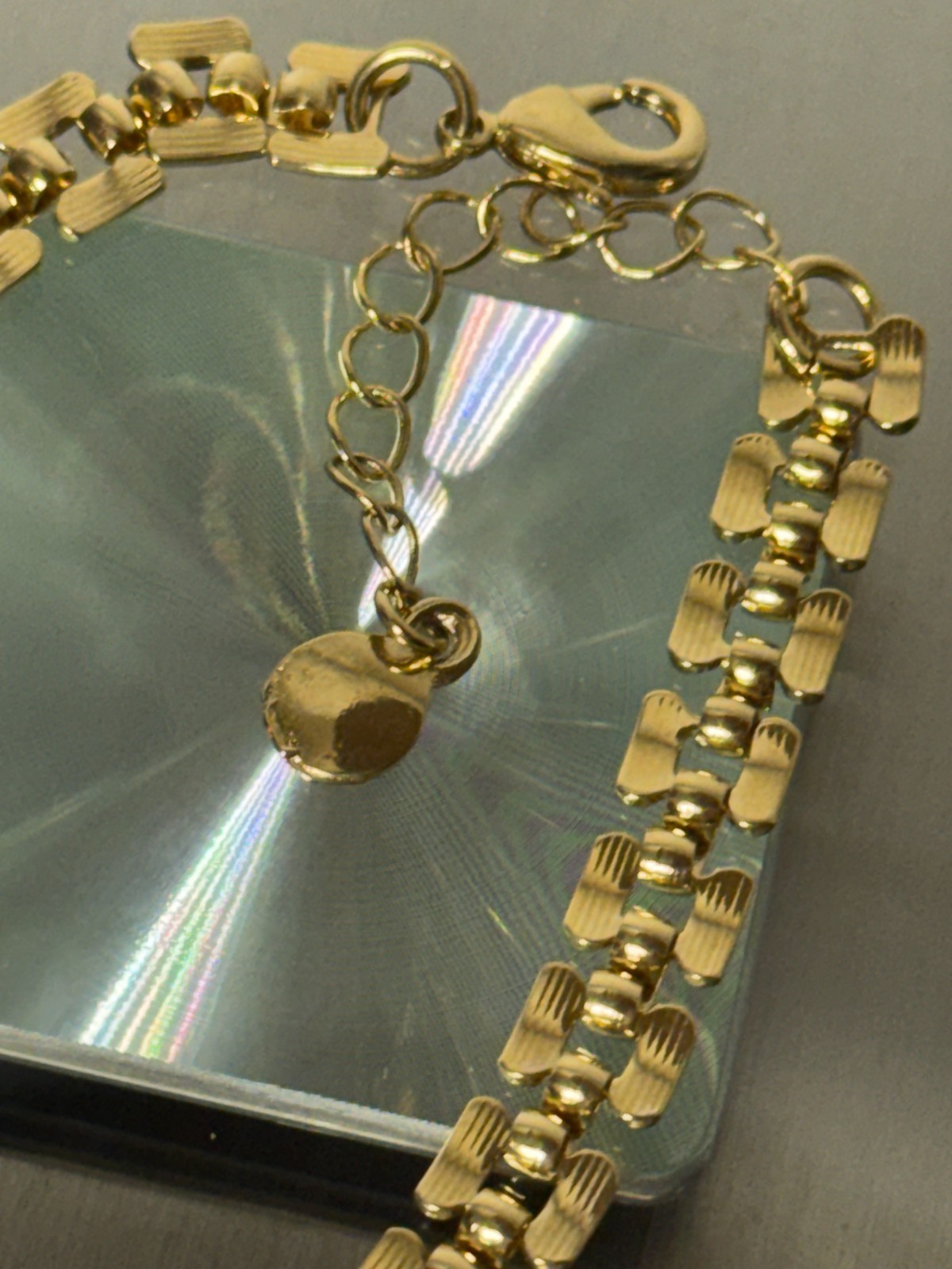 Mayamar Vintage Box Link Bracelet 7″ +1.5″ Extender Yellow Gold Plated MM-00781