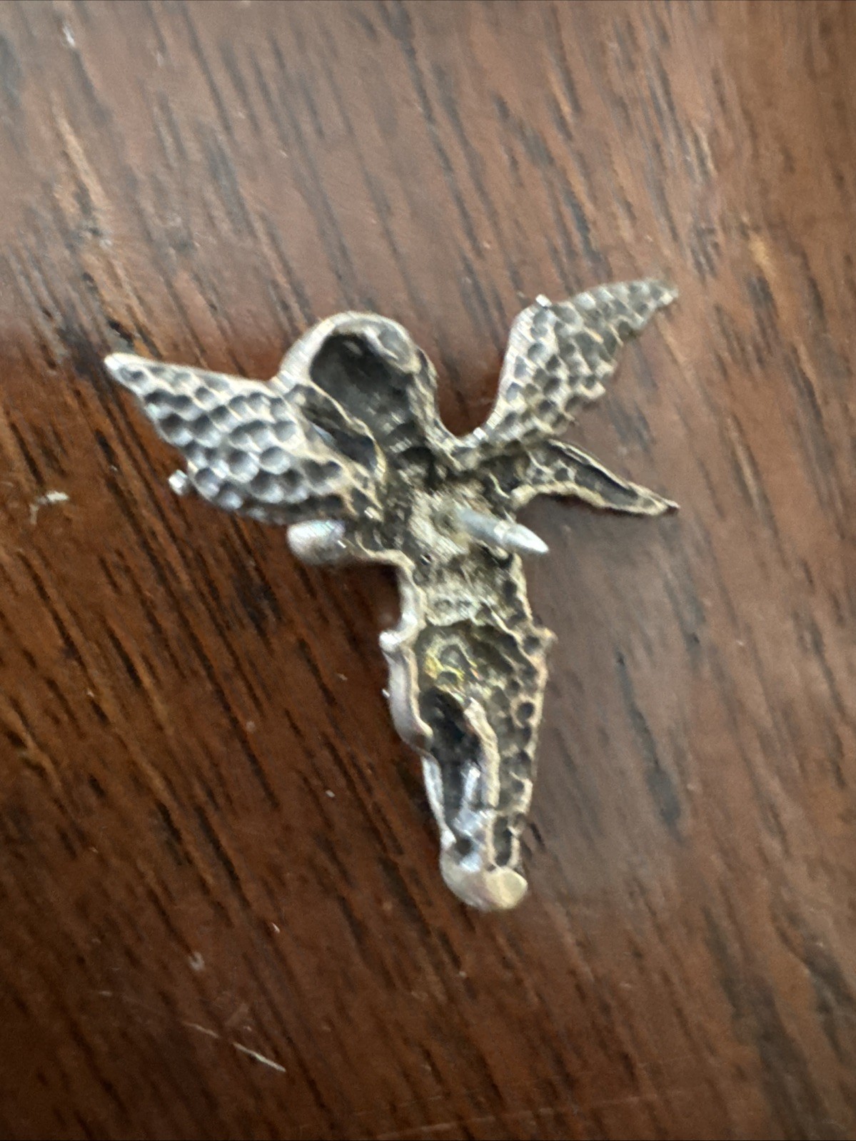 Sterling Silver Cherub Guardian Angel Pin 5.2 Grams Vtg