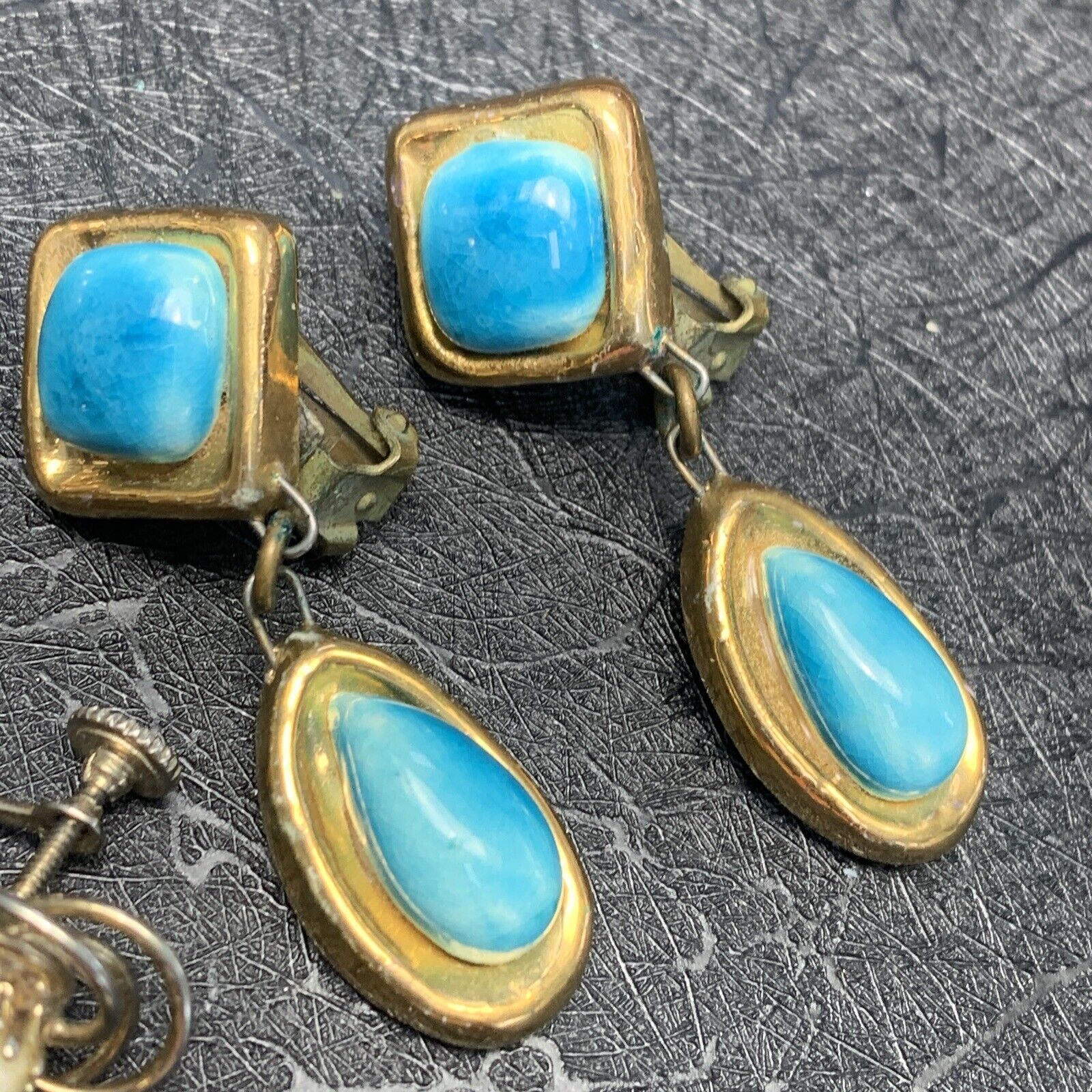Wearable Vintage Clip Earring Lot Assorted 8 Pairs As Shown