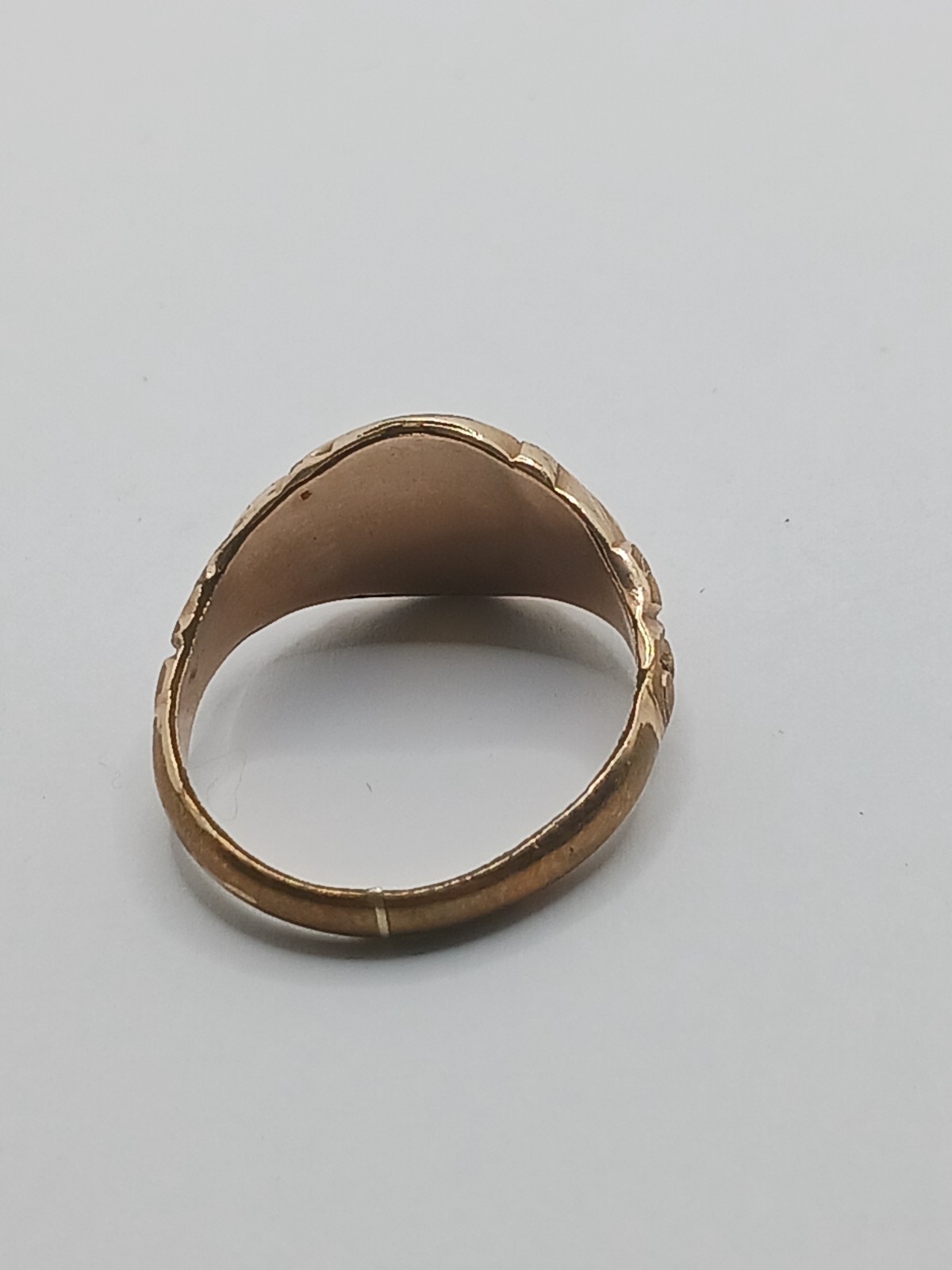 Antique Victorian 10k Gold Shell? Blank Signet Ring Unmarked Tested size 8.5