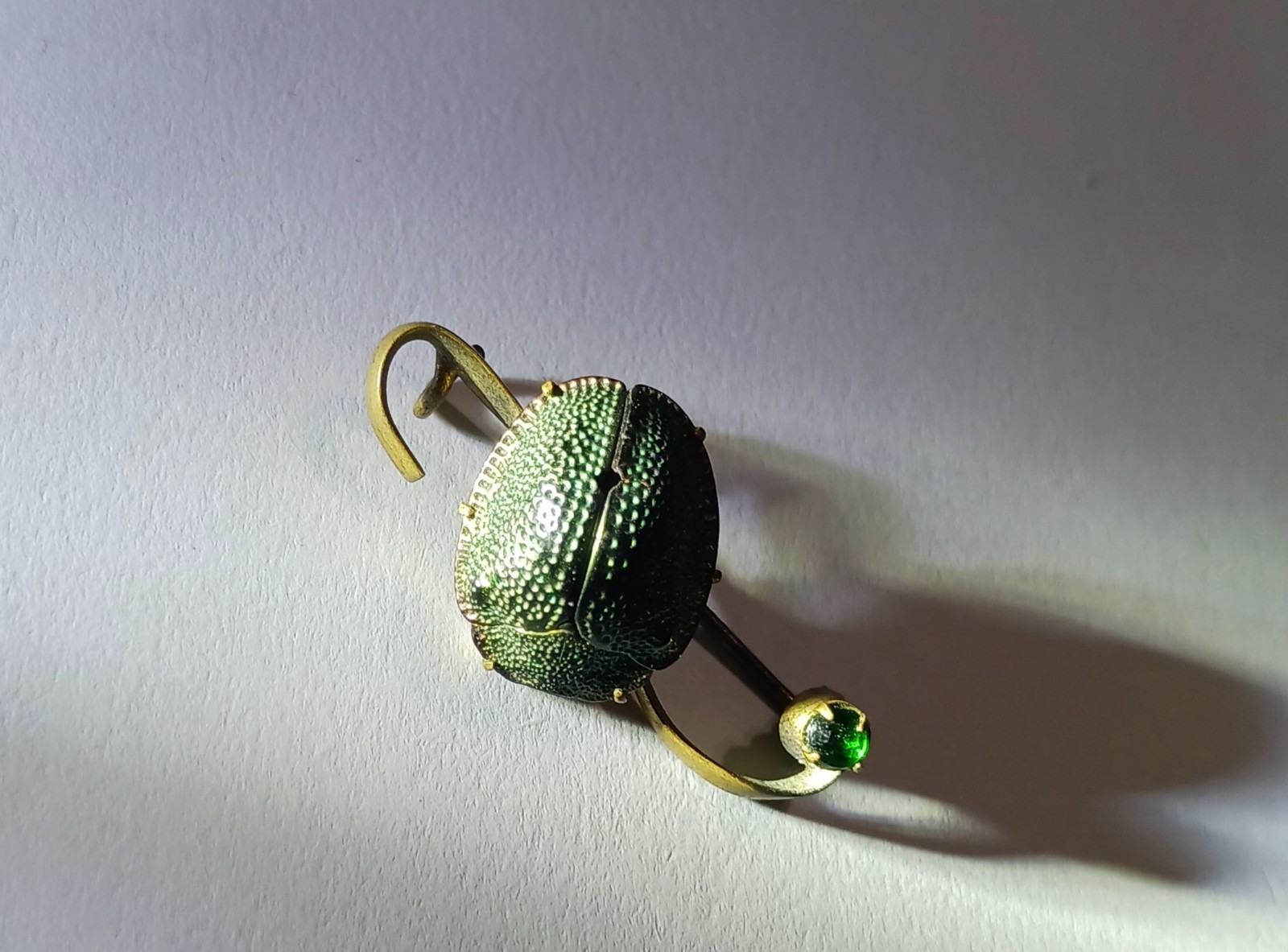 Antique Egyptian Revival Scarab Jewelry Real Scarab Beetle Bar Pin