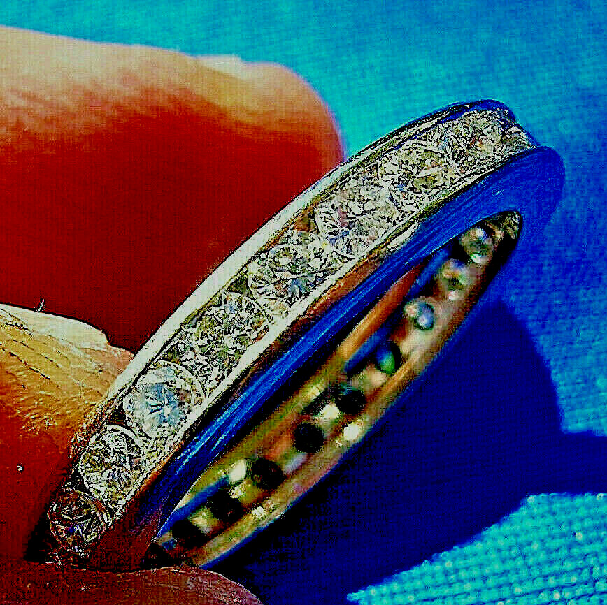 Original EARTH MINED DIAMOND Eternity Wedding Band Deco Style Anniversary Ring 6