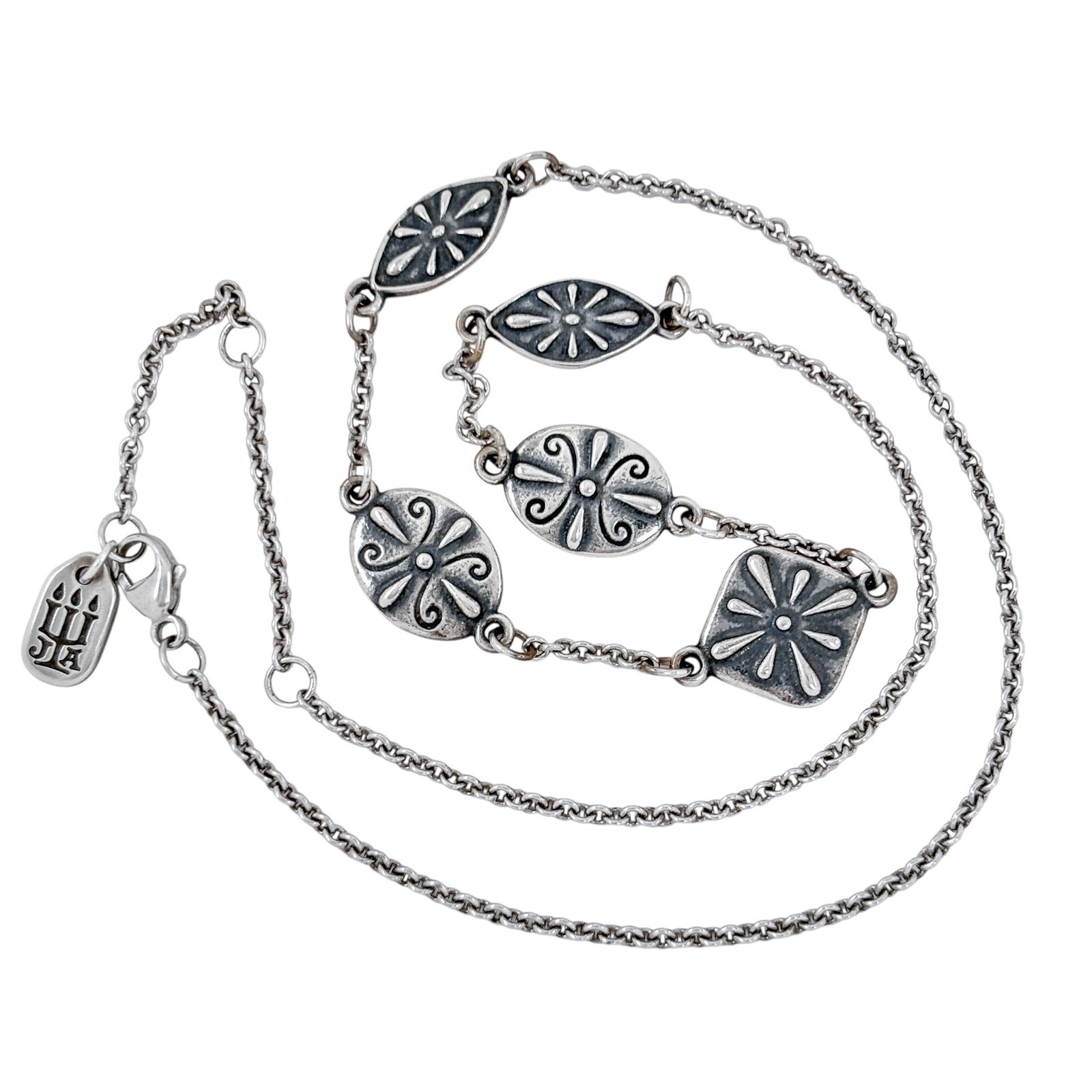 Retired James Avery Sterling Silver 925 Madeira Station Necklace 15″-16″-17″