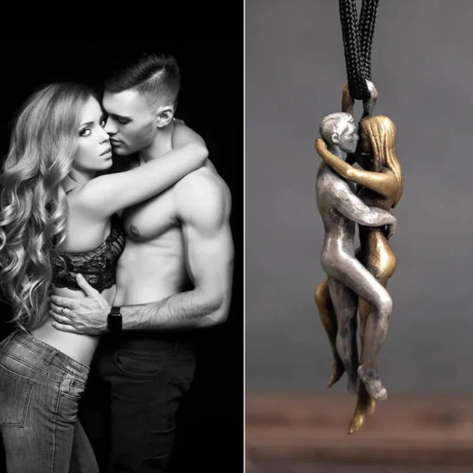 Couple Hug Necklace Lovers Hugging Pendant Gift Love Style Necklace Charm Gift