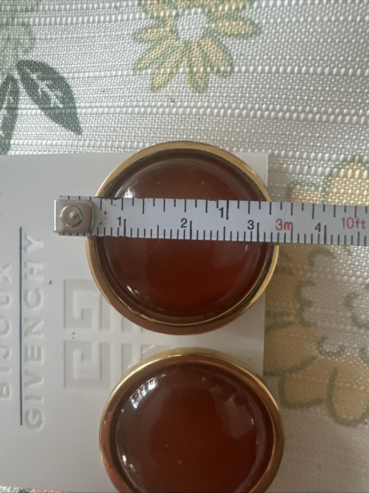 VINTAGE GIVENCHY MASSIVE GOLD TONE/CARNELIAN STATEMENT EARRINGS RARE