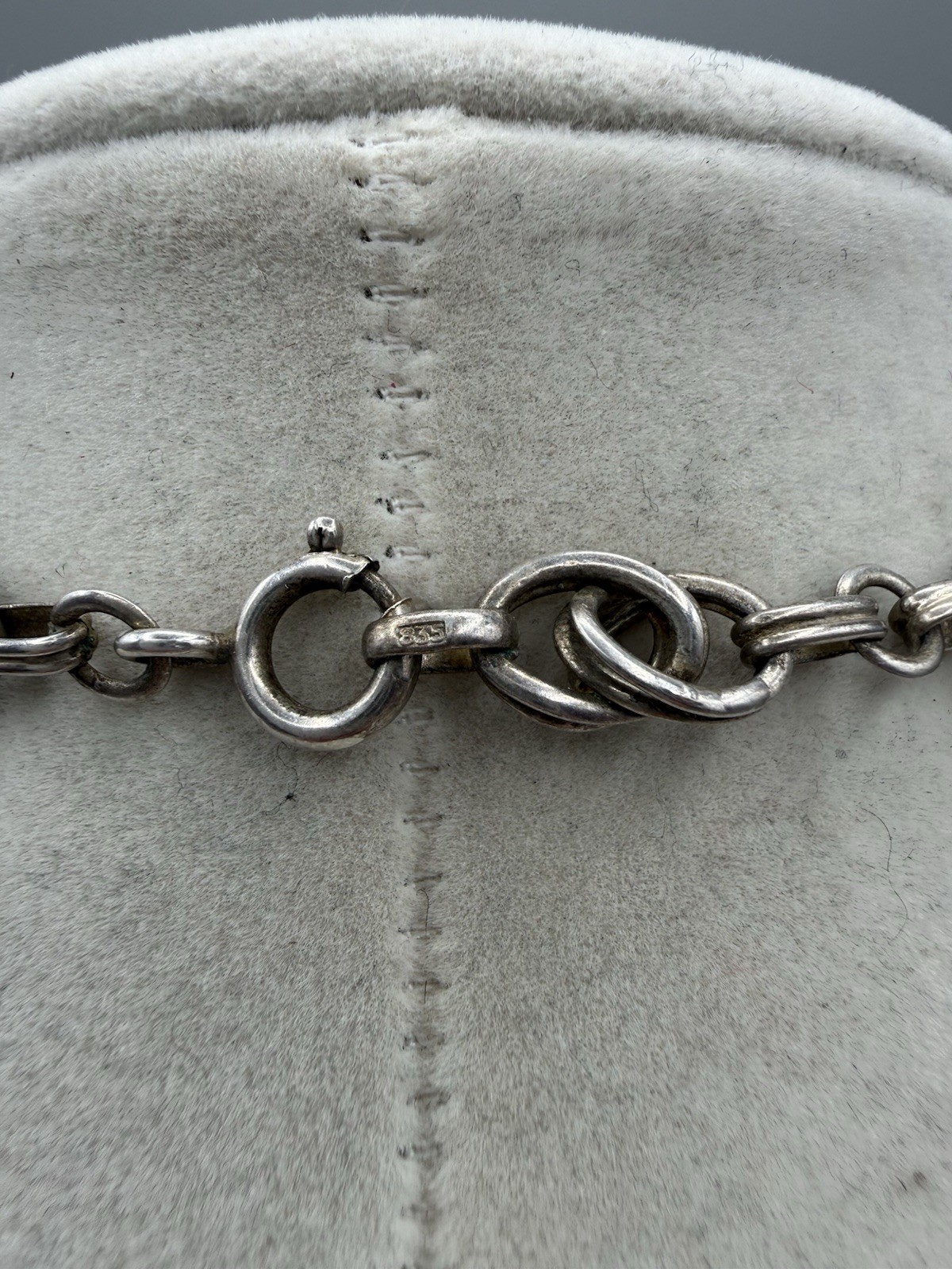 Vintage 1940s 835 Silver Chain Link Necklace