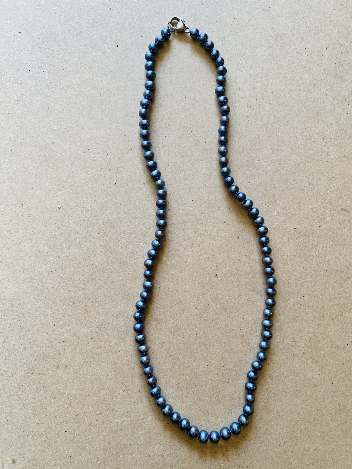 Honora 5mm 20” Long Black Iridescent Freshwater Pearl Necklace Blue/Green Beauty