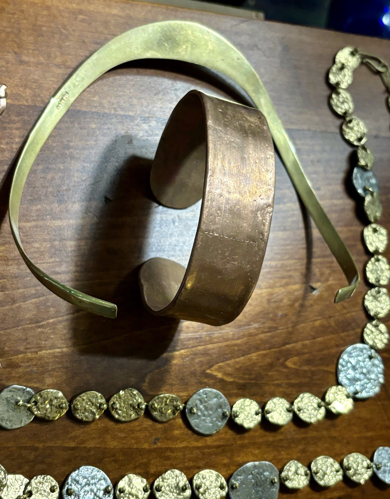 Brutalist Copper / Bronze ? Jewelry Lot / Anne Dick , Mexico , Renoir , Signed #