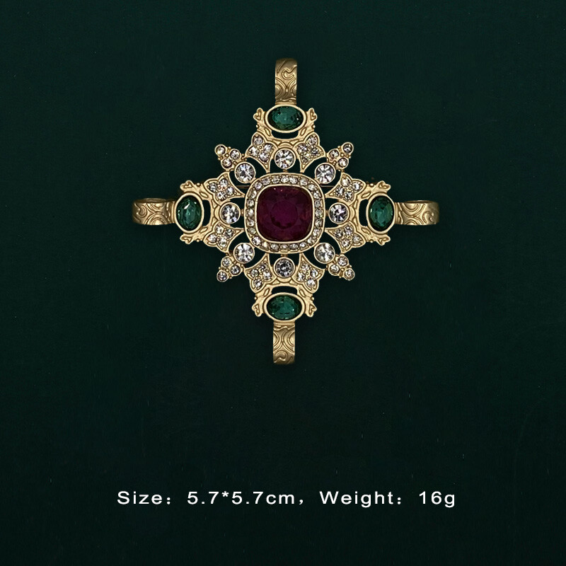Women Noble Vintage Enamel Flower Brooch Unisex Antique Jewelry Accessories Gift