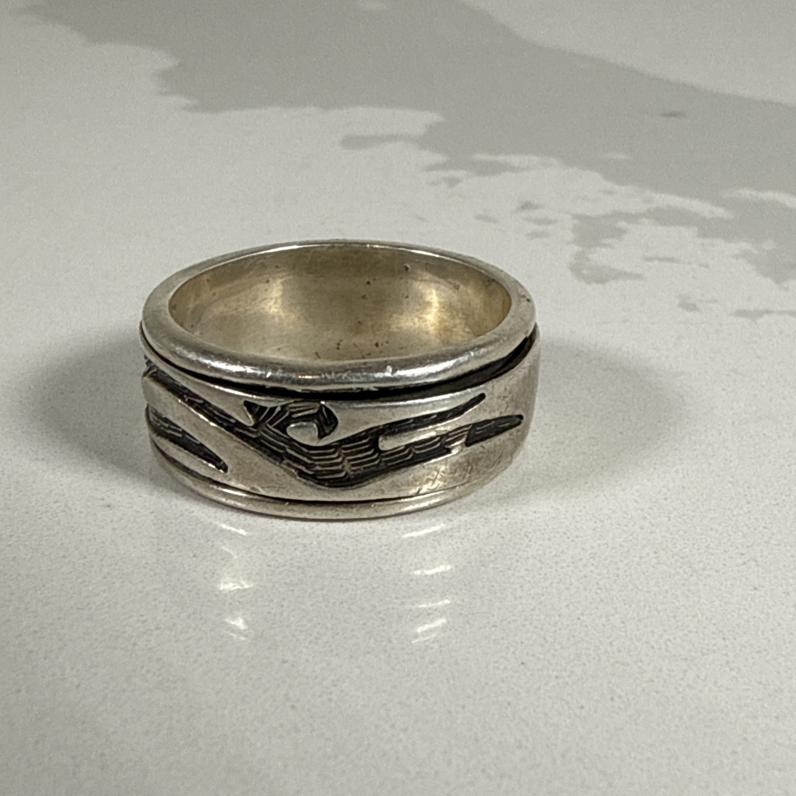.925 Sterling Silver Vintage Spinner Ring See Pics For Size**