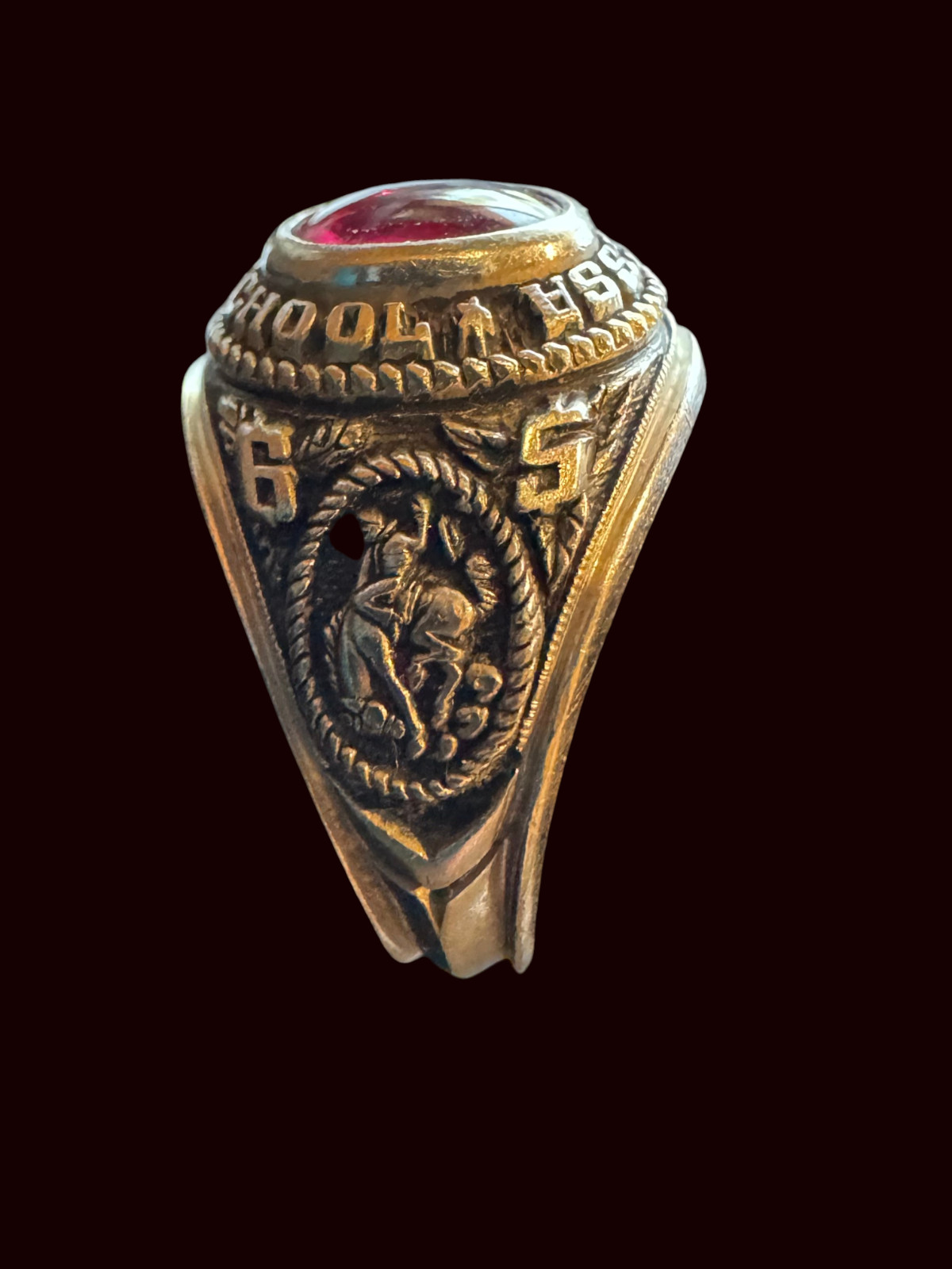 VTG 1965 Ladies Zales 10K White Gold Class Ring Odessa, Tex. High School Sz 5.5