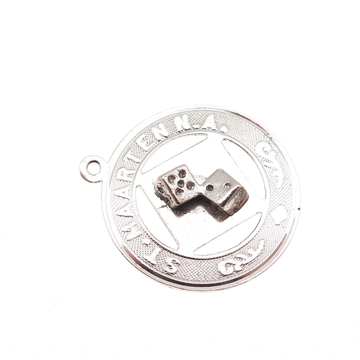 925 Sterling Silver Vintage Saint Martin Lucky Dices Charm Pendant