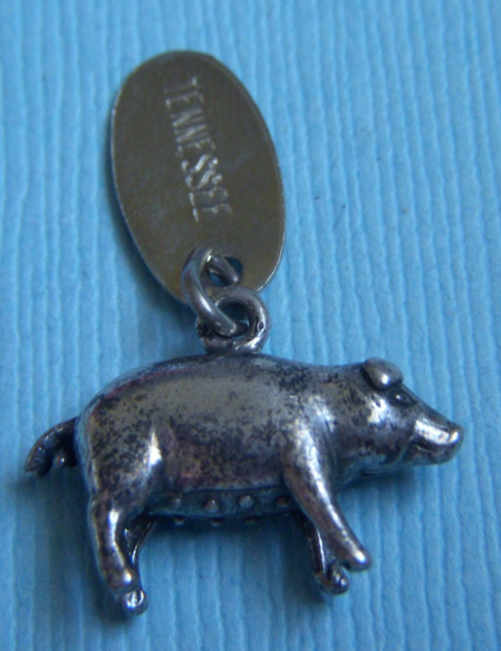 Vintage Tennessee pig sterling charm