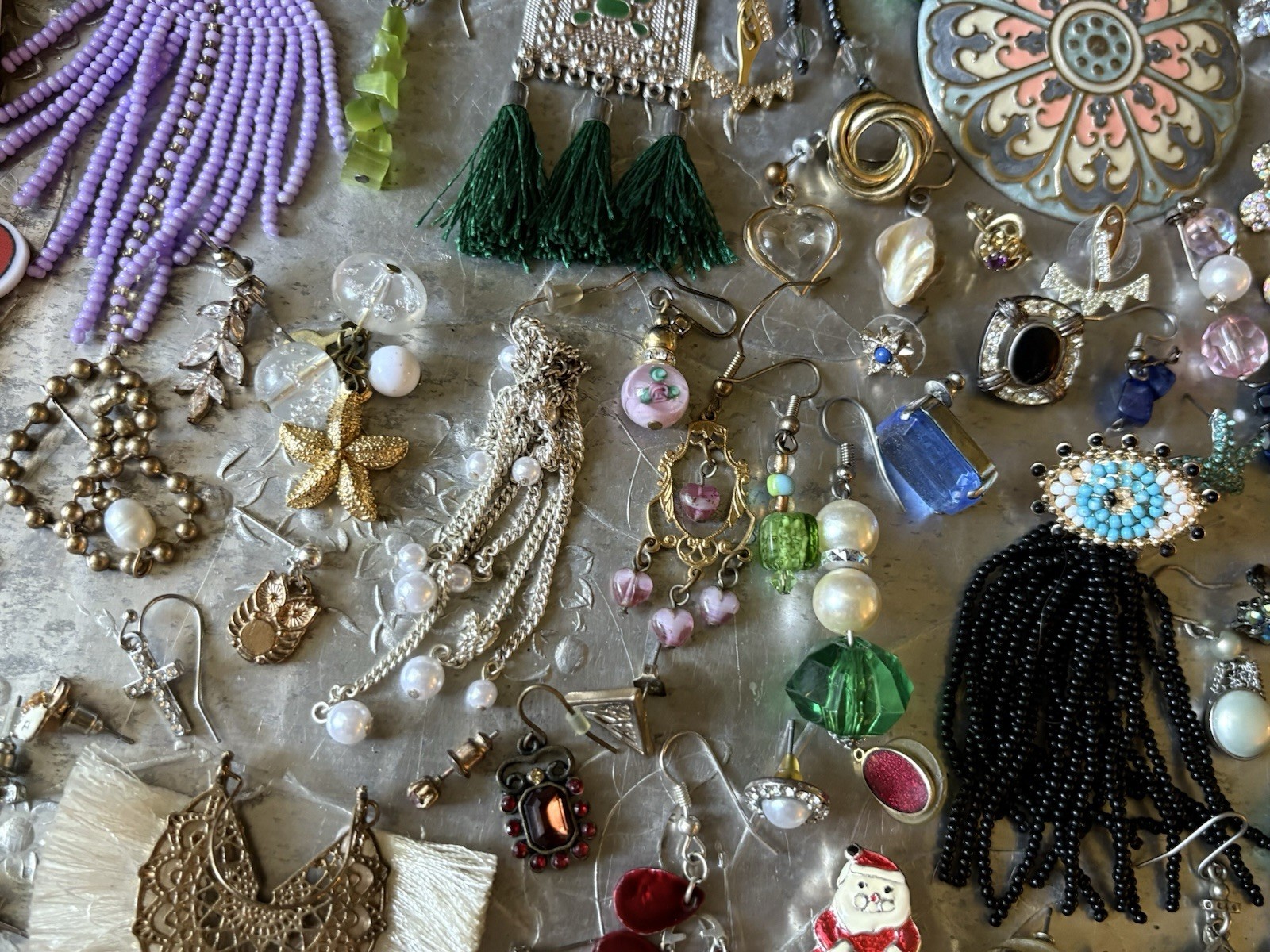 VTG to Now Single Earring Lot Craft Repurpose Pierce Clip Rhinestones #2