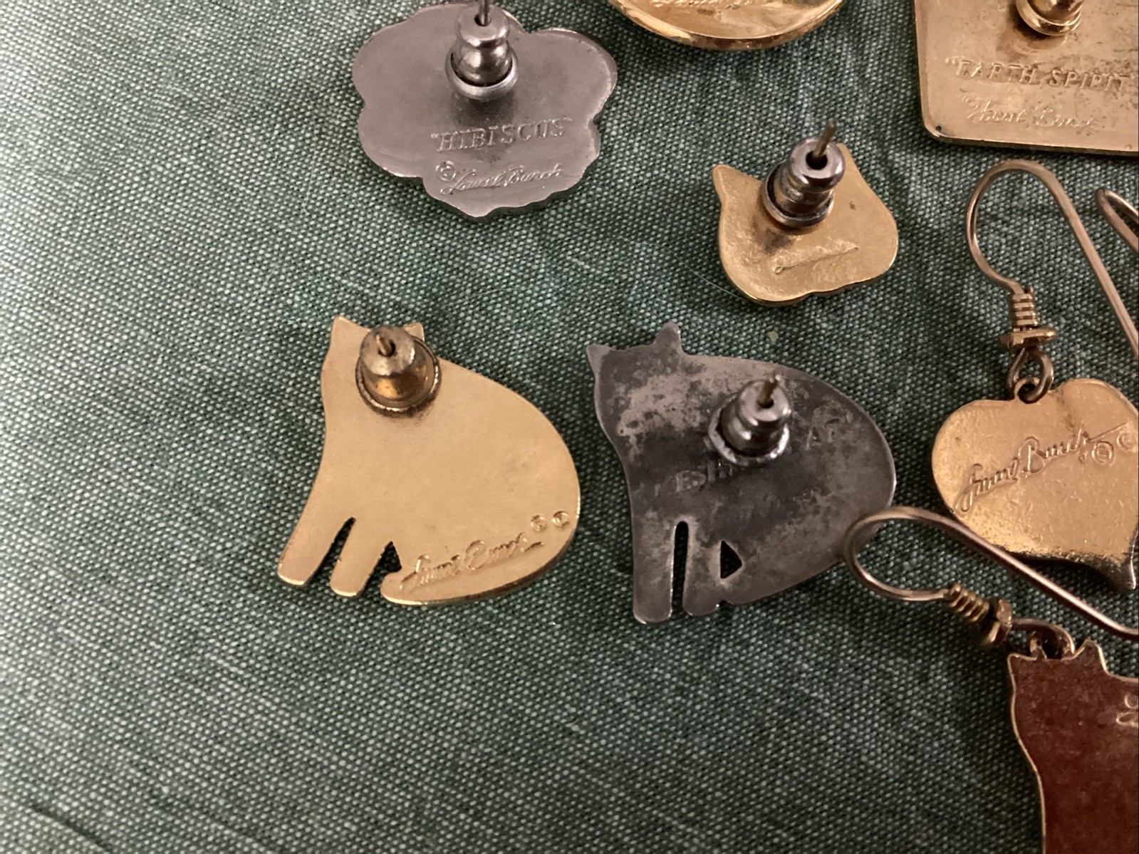 Laurel Burch 16 Single Earrings Lot: Cats, Bird, More