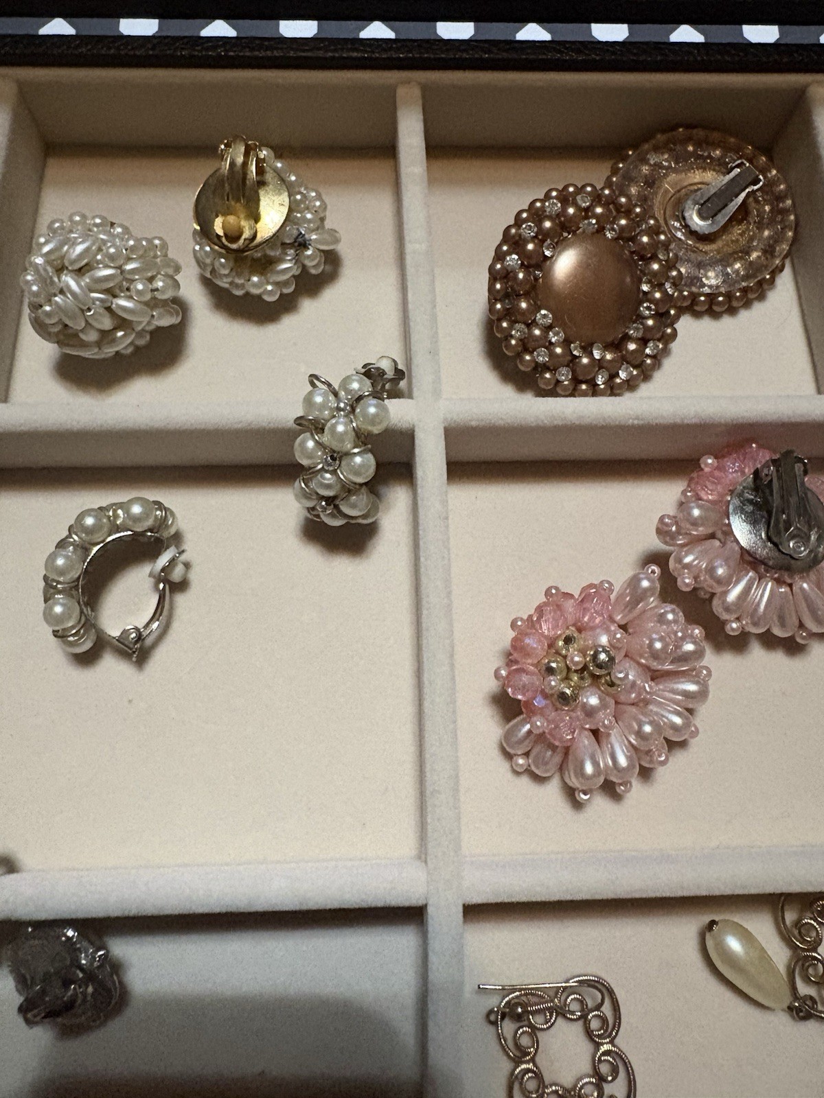 Vintage Lot (105) Faux Pearl & Beaded Earrings Mixed 24 pieces, Japan Hong Kong