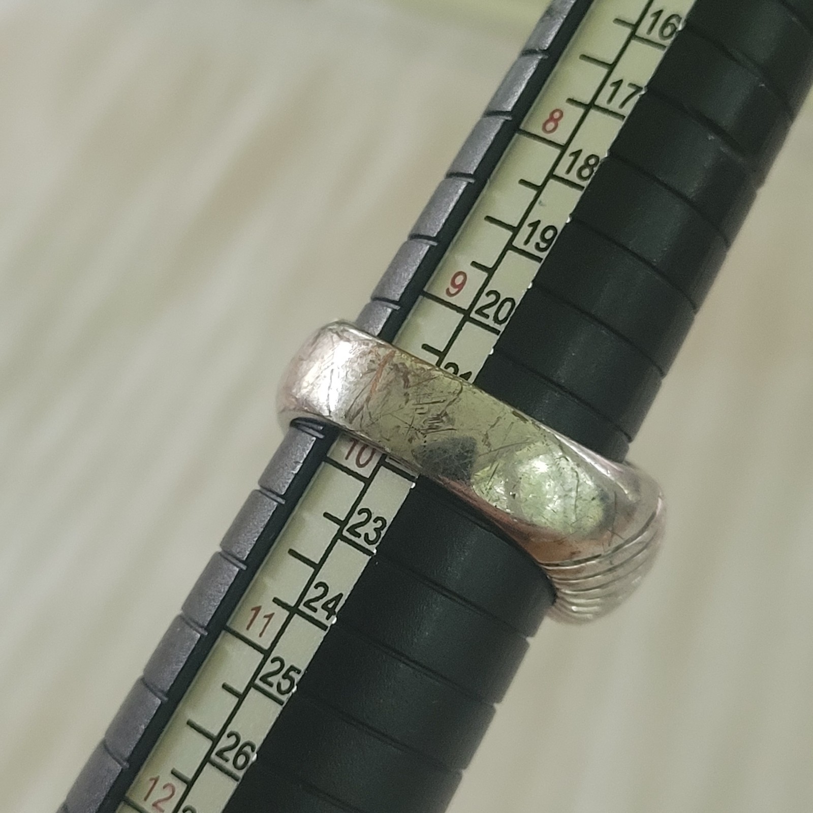 Vintage Two Tone Cable Band Ring 18K GE Pink CZ Size 9.75