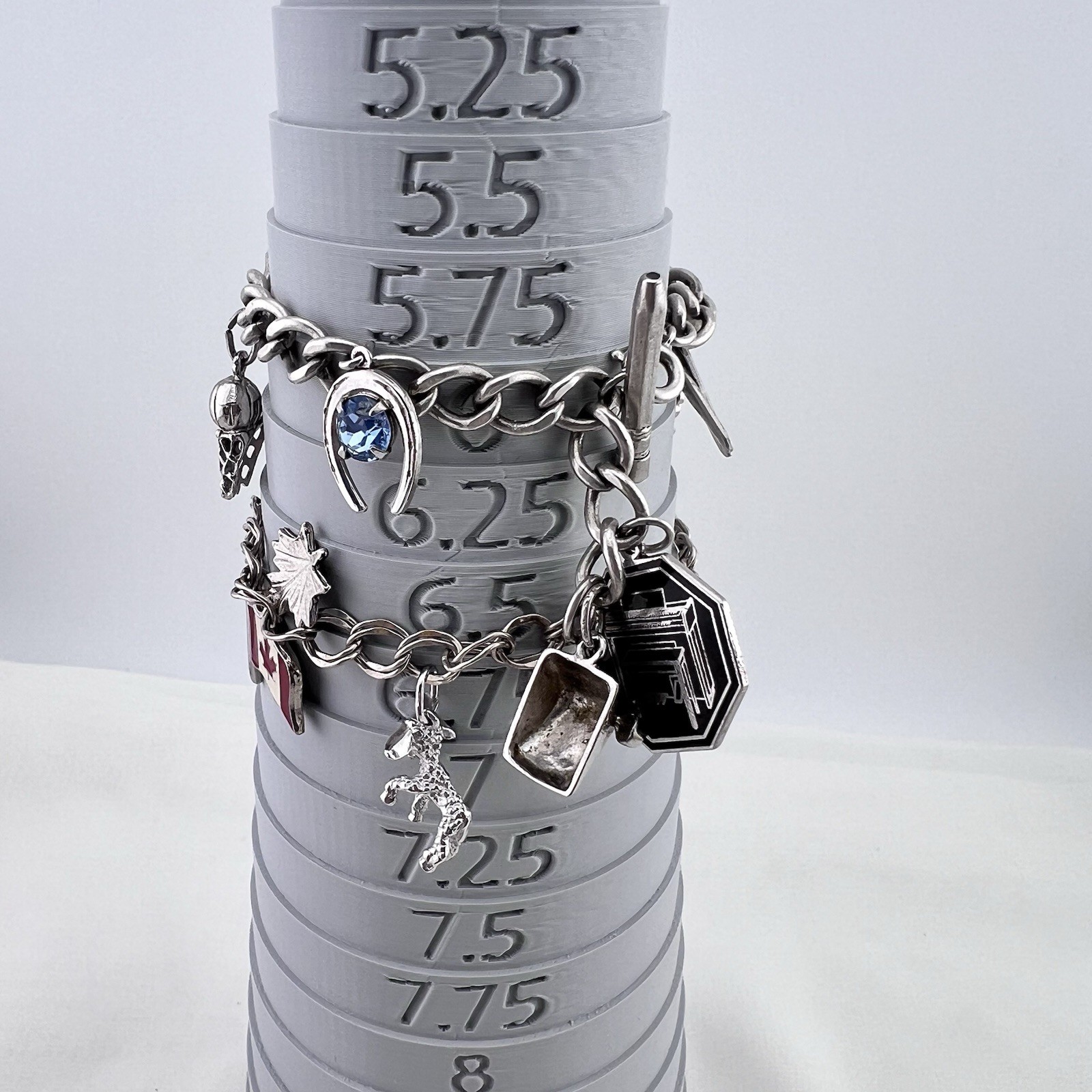 Vintage Sterling Silver Charm Bracelet Lot 50+ Estate Travel Sports Animal 128g