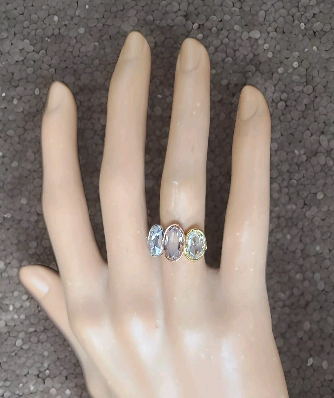Vintage Platinum 18k Gold Engagement Ring 3.48CT.Natural Oval Rose Cut Diamond