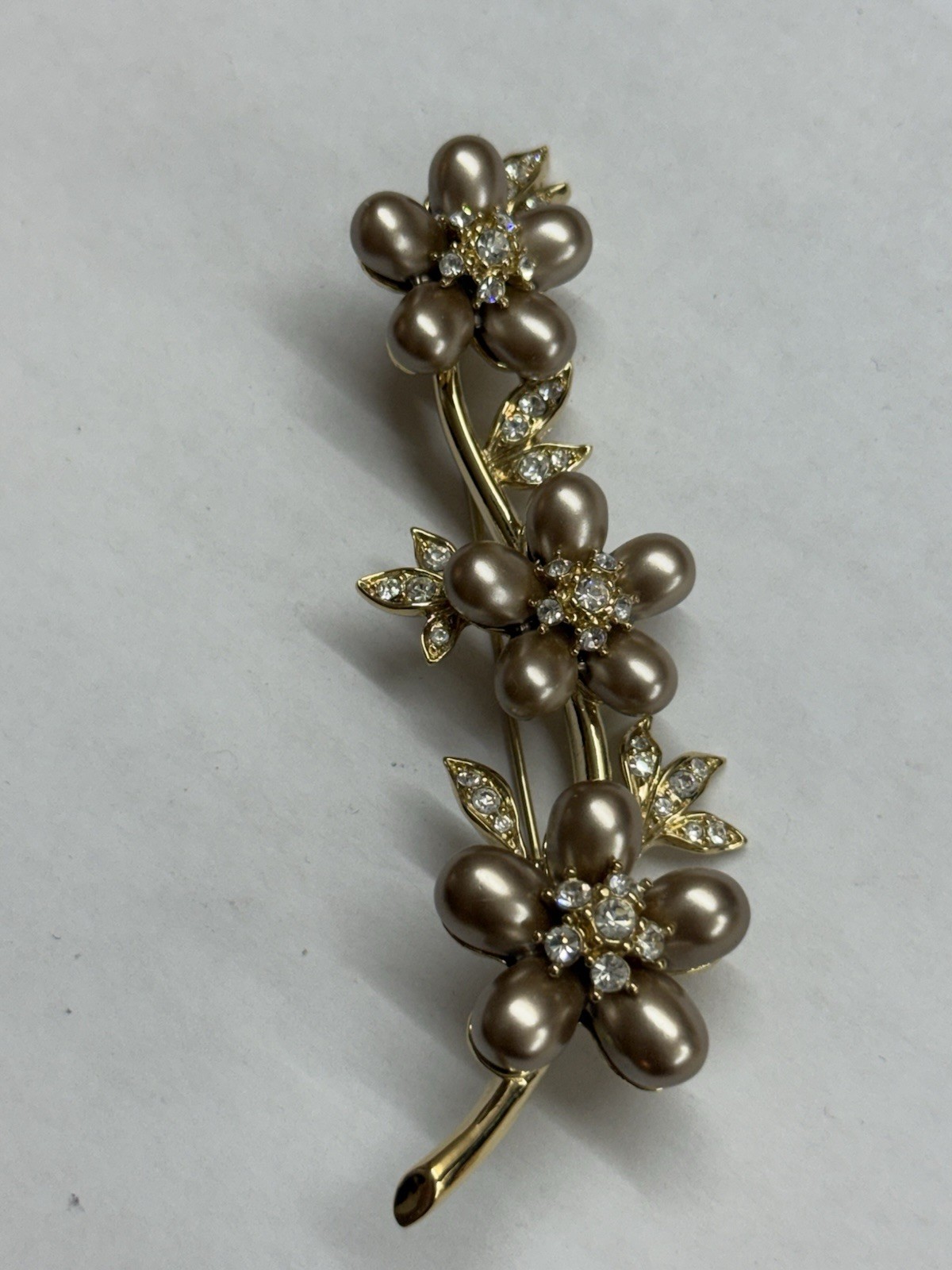Nolan Miller Vintage Brooch Classic Collection.Gold tone.Swarovski Crystal.