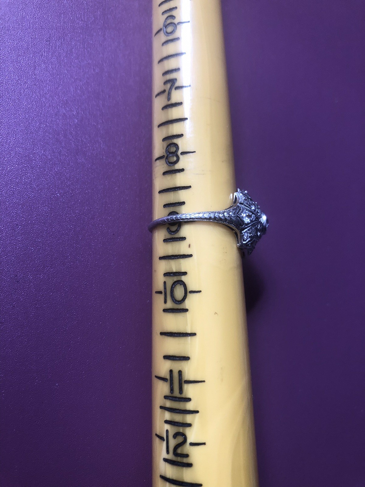 Vintage PLATINUM DIAMOND FANCY OPEN WORK RING—this is the one!