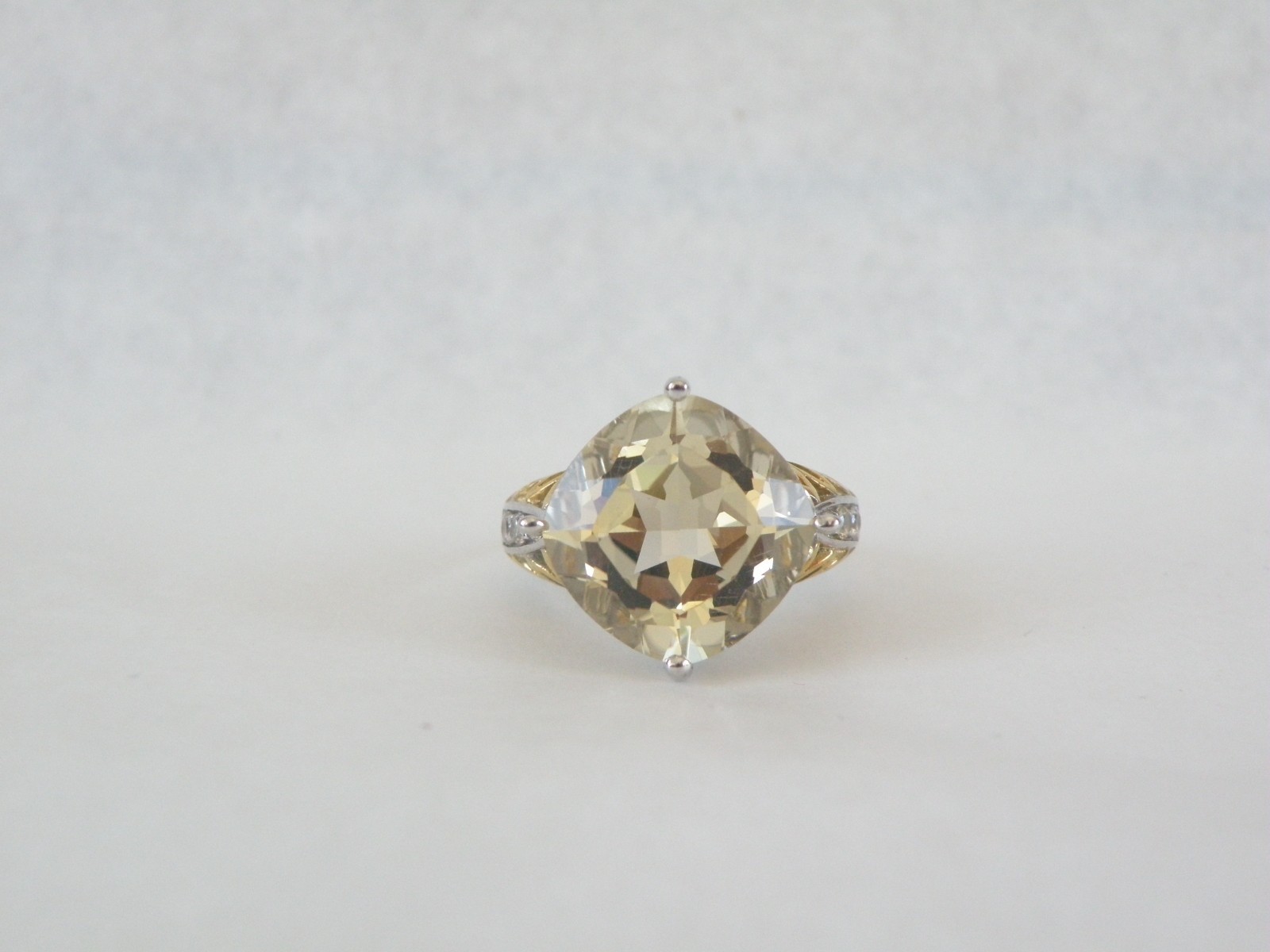 Vintage Sterling Silver 925 Large Natural Yellow Labradorite Ring Size 6