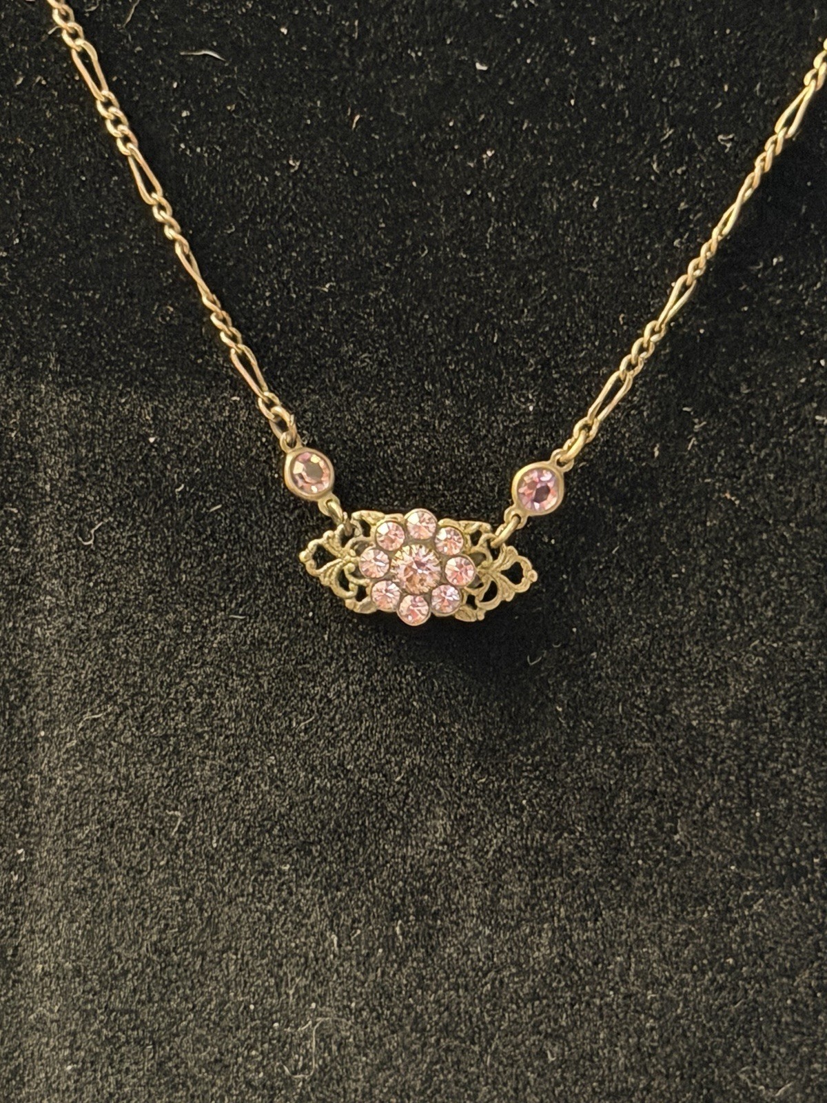 Vintage KENNY MA San Francisco purple Crystal Flower Swarovski Crystal Necklace
