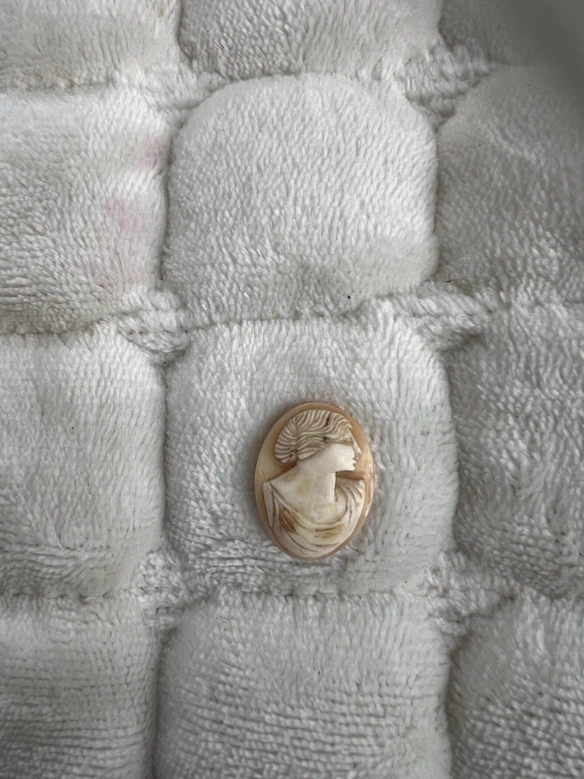 vintage unmounted oval Profile cameo features a hand-carved shell