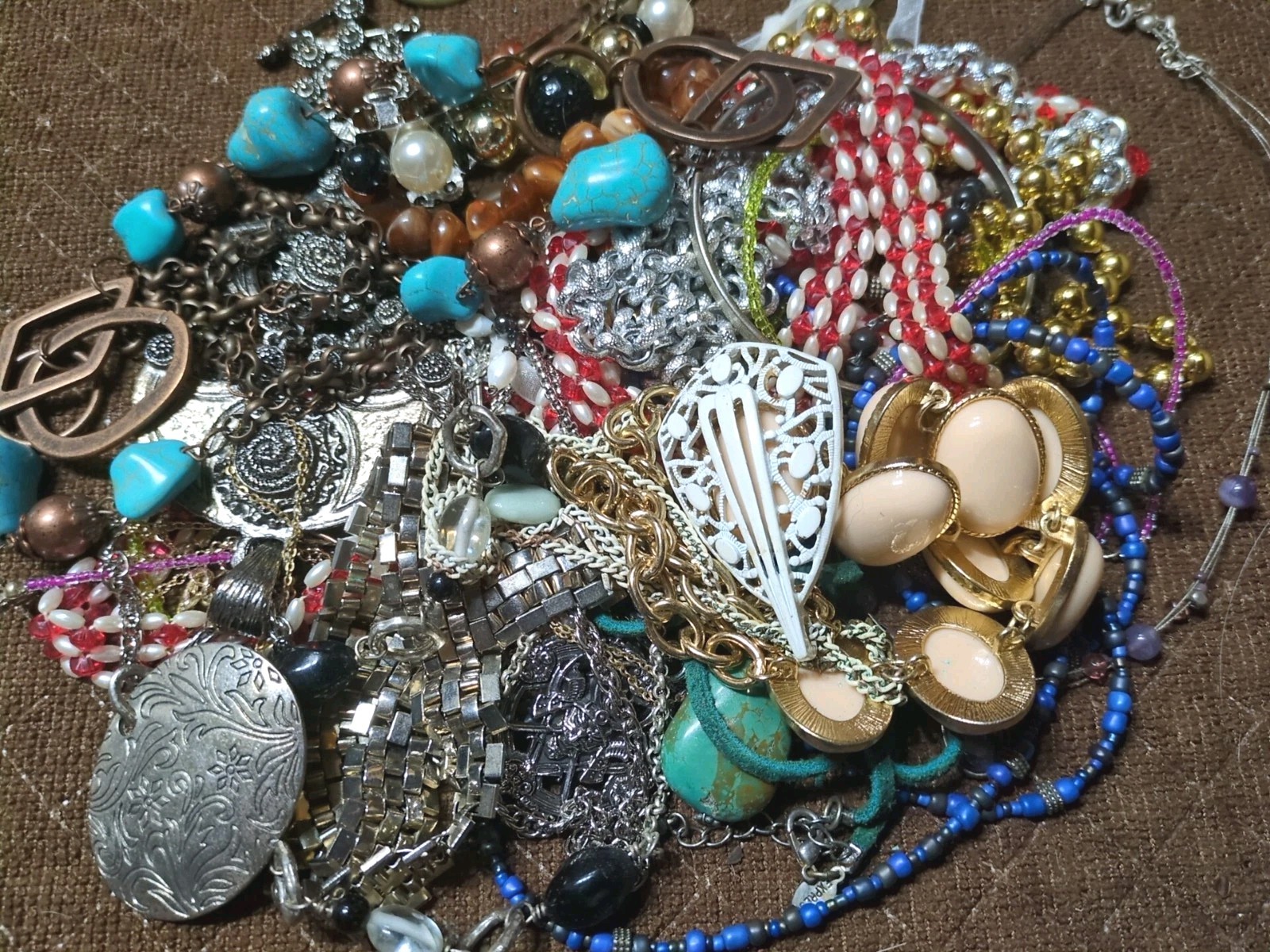 7 Pounds Mixed Jewelry Vintage & Modern Some Signed for Crafting & Repurpose