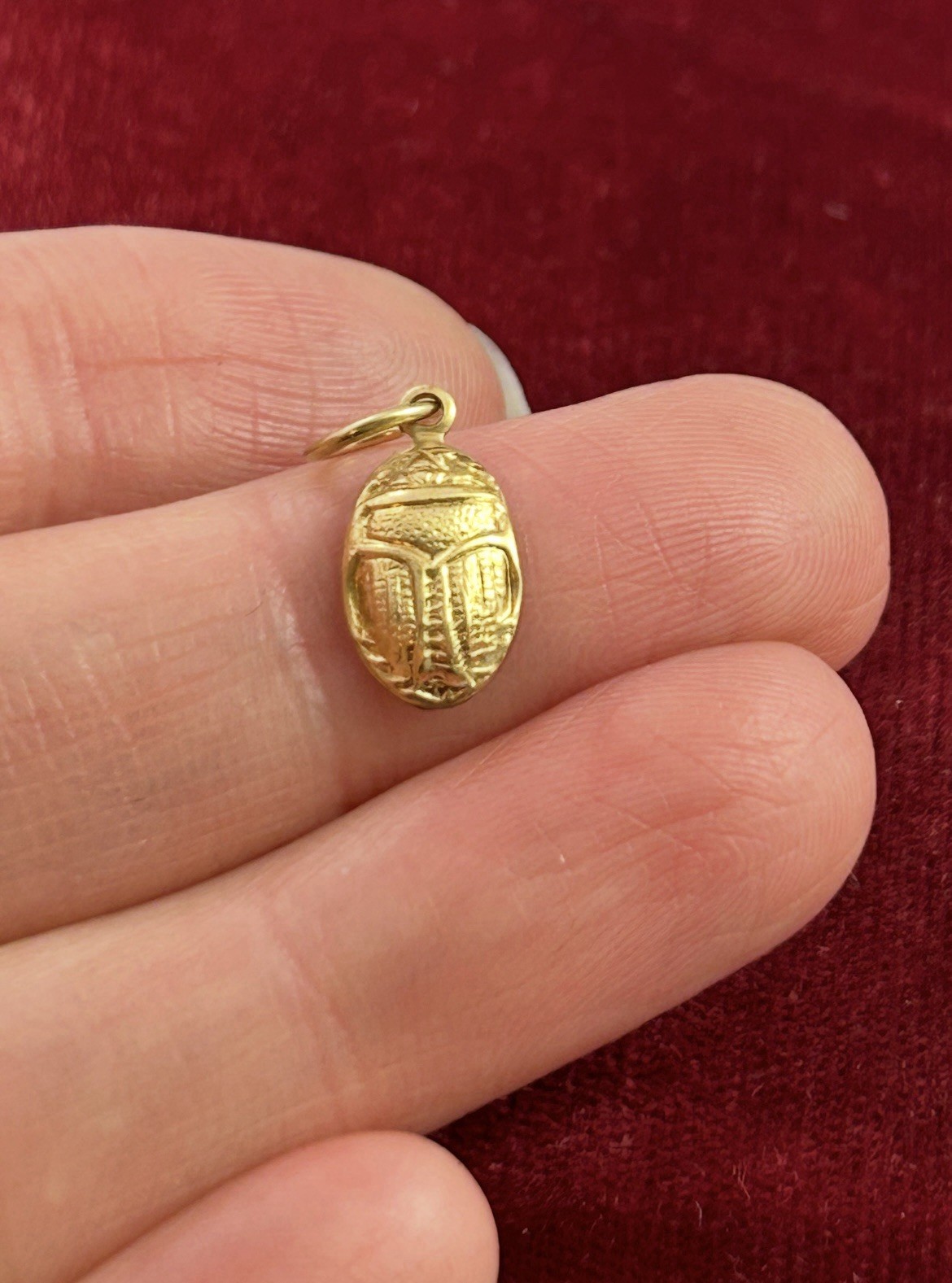 Vintage Scarab Charm Pendant Vintage Jewelry Egyptian Beetle Brass Metal Charm