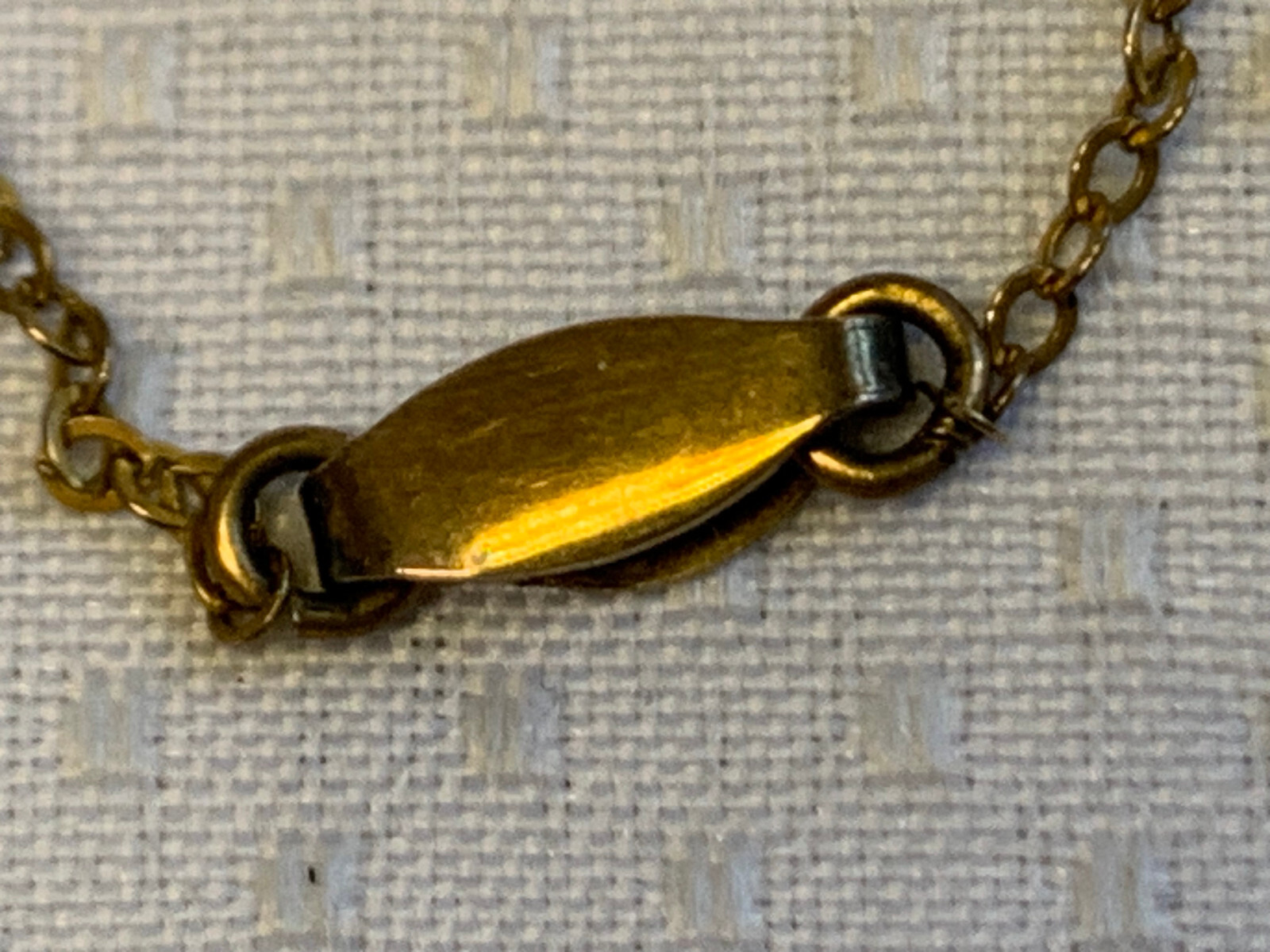 Vtg Gold Filled Necklace 18″ Jewelry Cable Chain Clear Stone Pendant