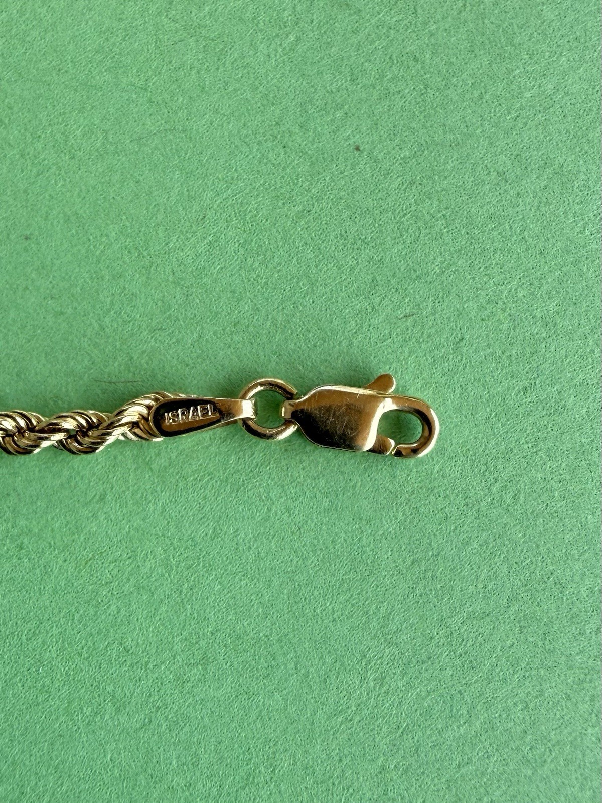 Vintage 14K Yellow Gold Rope Chain Necklace Solid 14k Lobster Clasp
