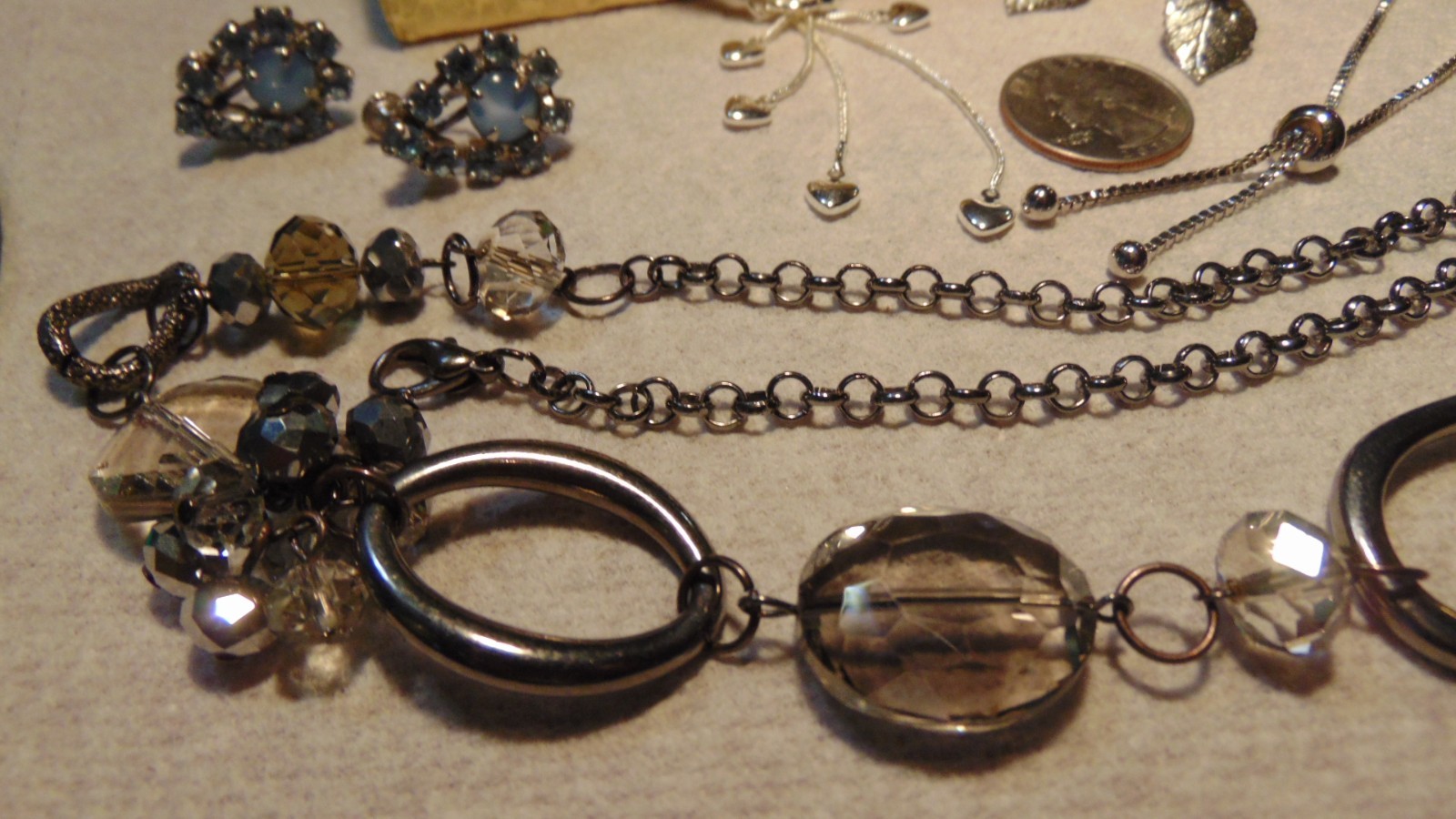 Vintage, Junk Drawer, Costume Jewelry Lot, All Wearable, No Missing Stones