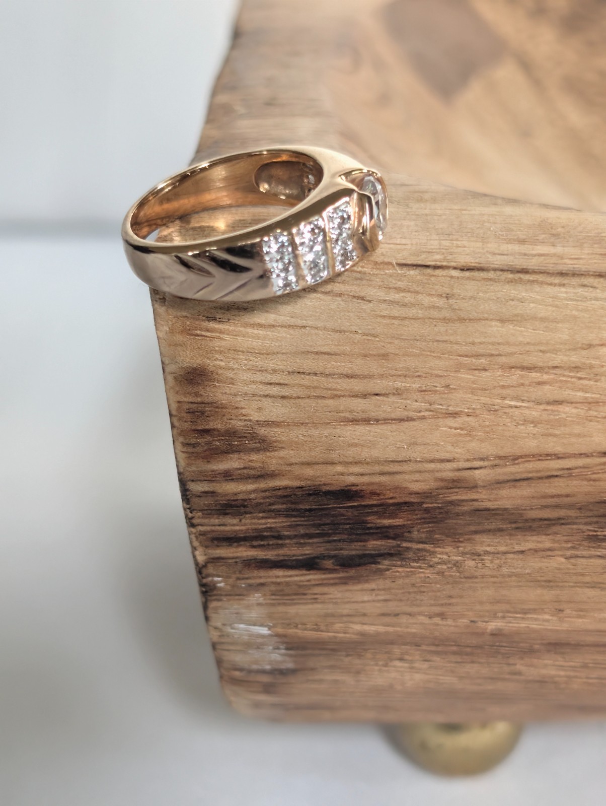 Vintage Thailand Fine Costume Cubic Zirconia Gold Tone Ring Size 7