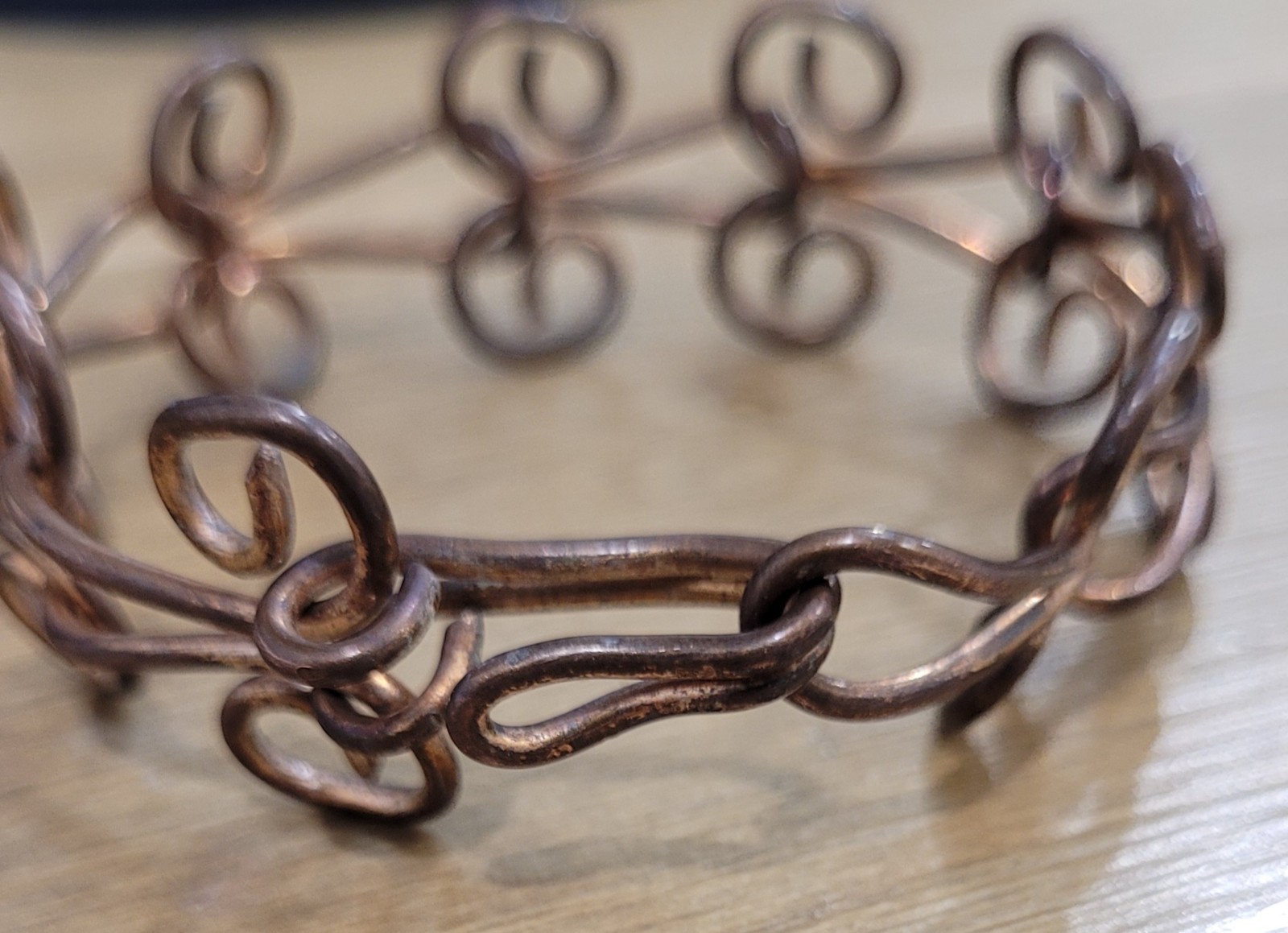 Vintage Spiral Bracelet Copper Alloy Metal Swirl