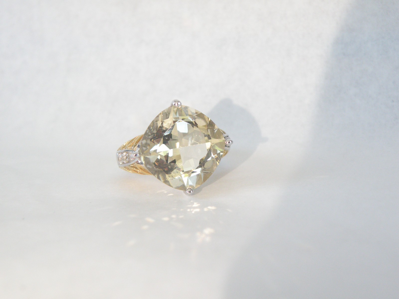 Vintage Sterling Silver 925 Large Natural Yellow Labradorite Ring Size 6