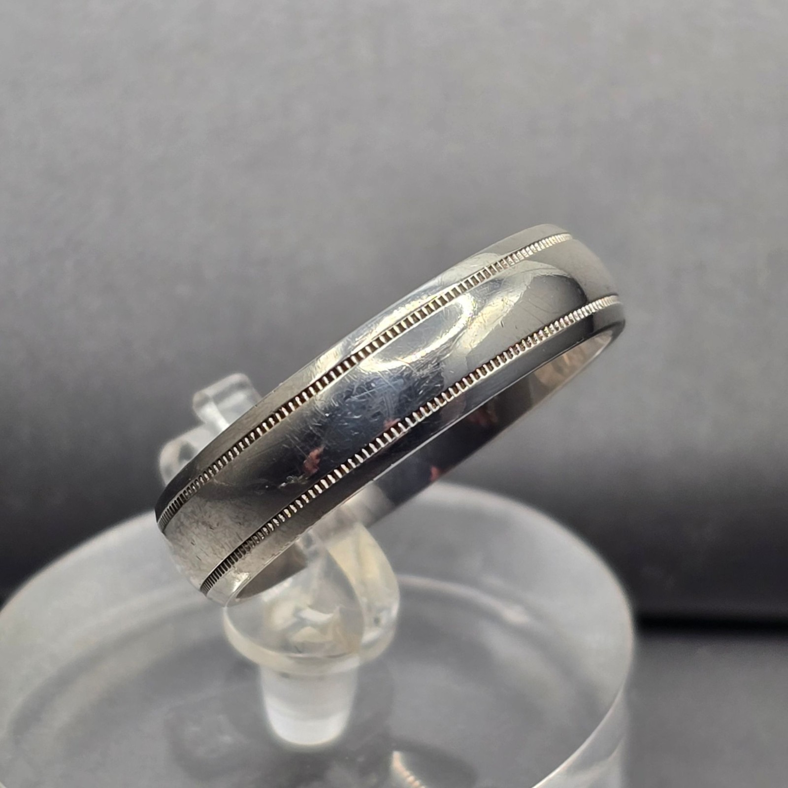 Vintage Sterling Silver Double Milgrain Wedding Band Ring Size 12 Heavy 6mm