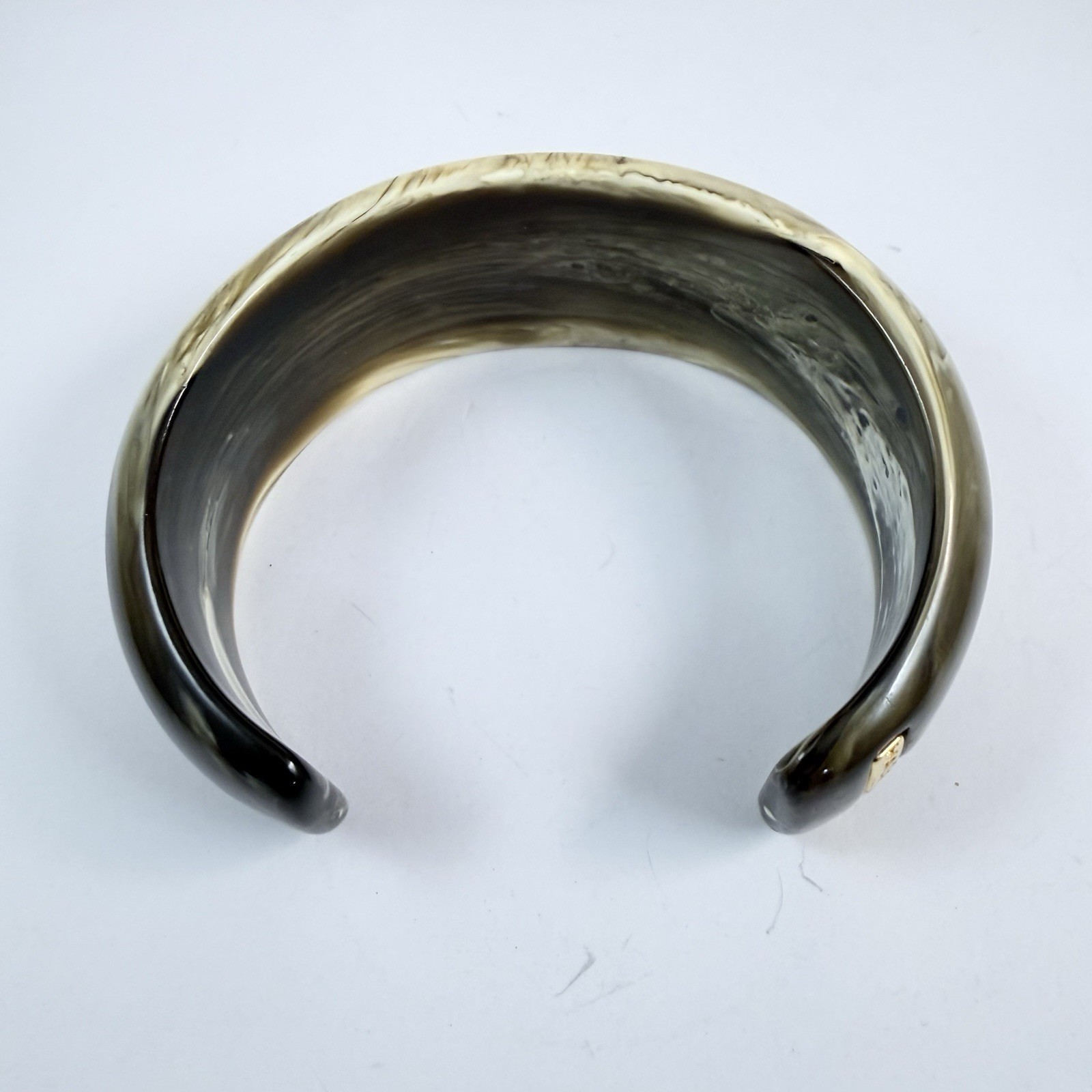 RARE Vintage HALSTON Couture Acrylic Lucite Swirl Cuff Bracelet Earth Tone