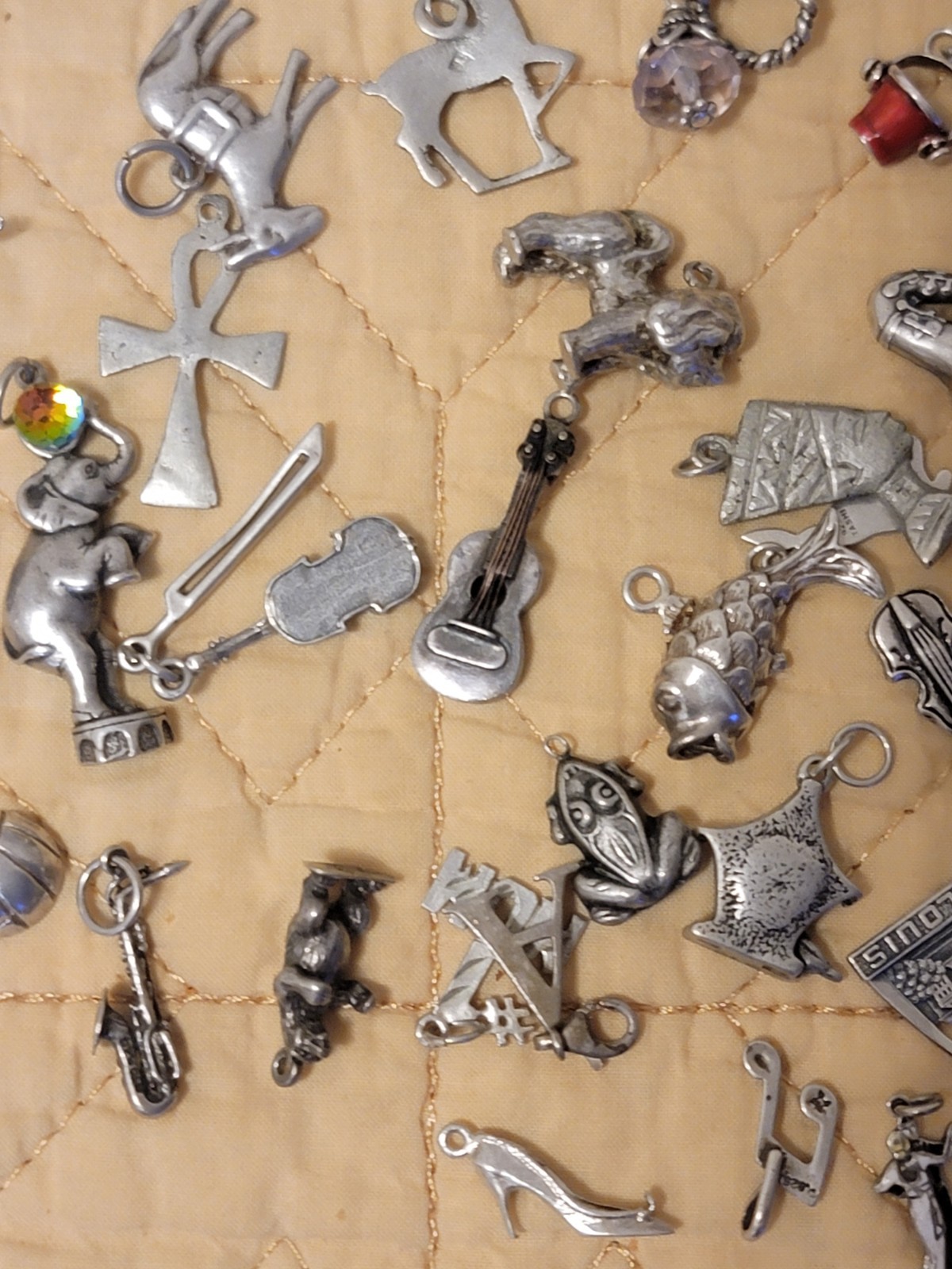 sterling silver charms lot used . 100 Grams .