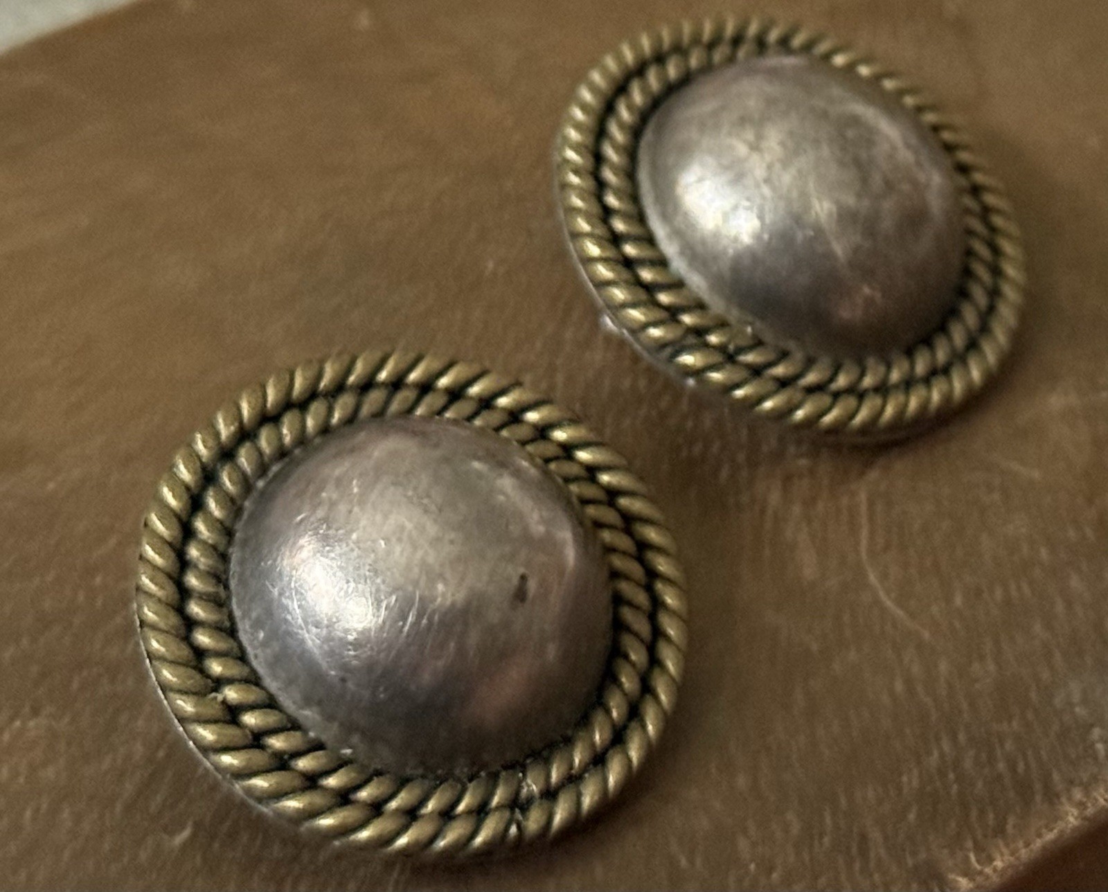 Vintage Taxco Mexico Sterling Silver Earrings Clips Dome Shaped 1980s 1990s