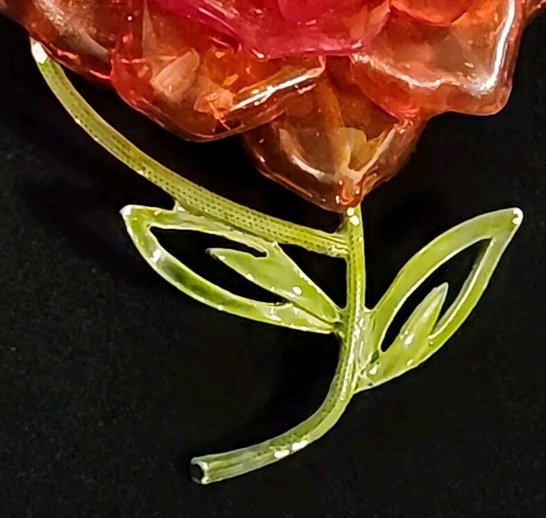 Vintage Cellulose Acetate Lucite Orange Flower Brooch