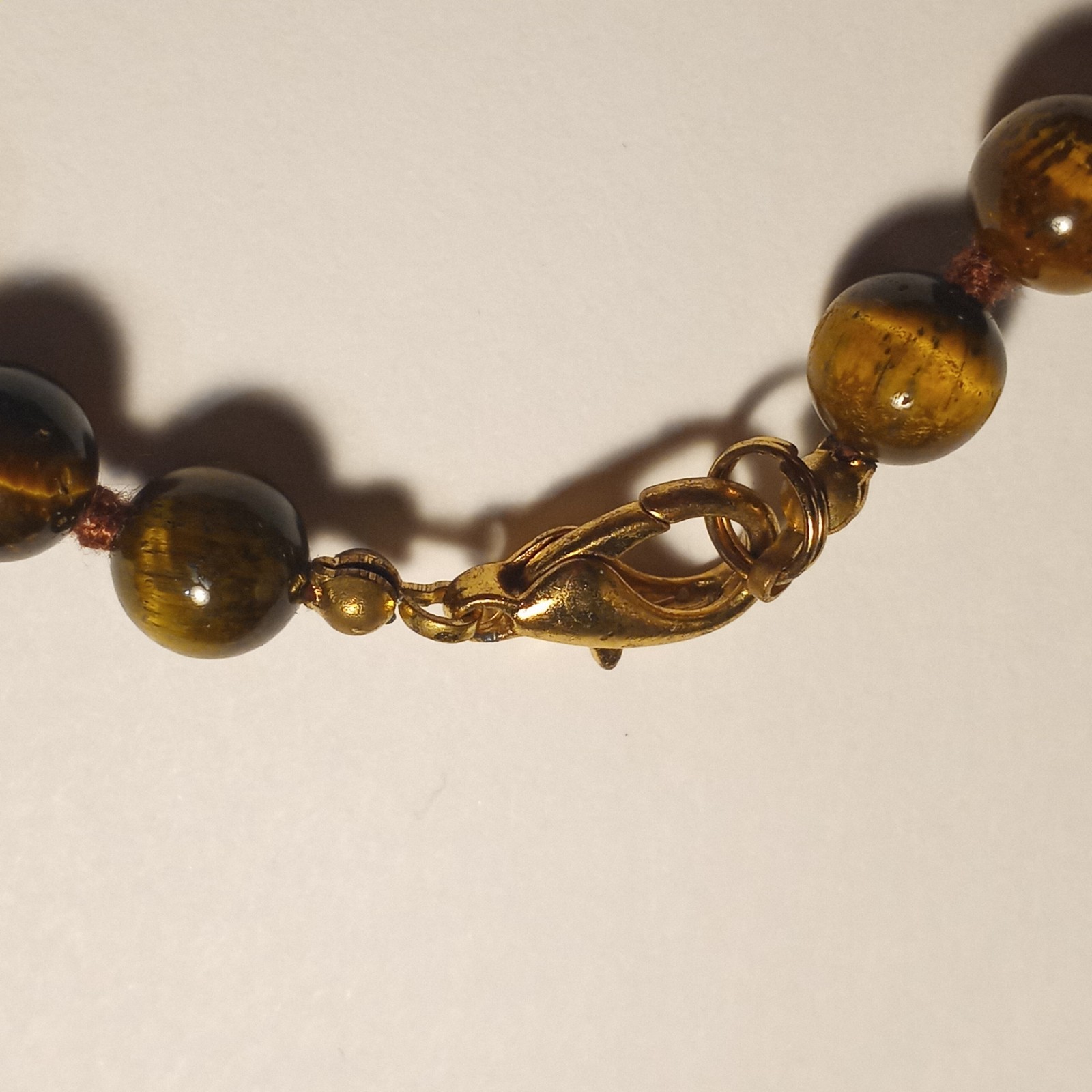 Vintage Tiger’s Eye Bead Necklace Germany 18.5 inch