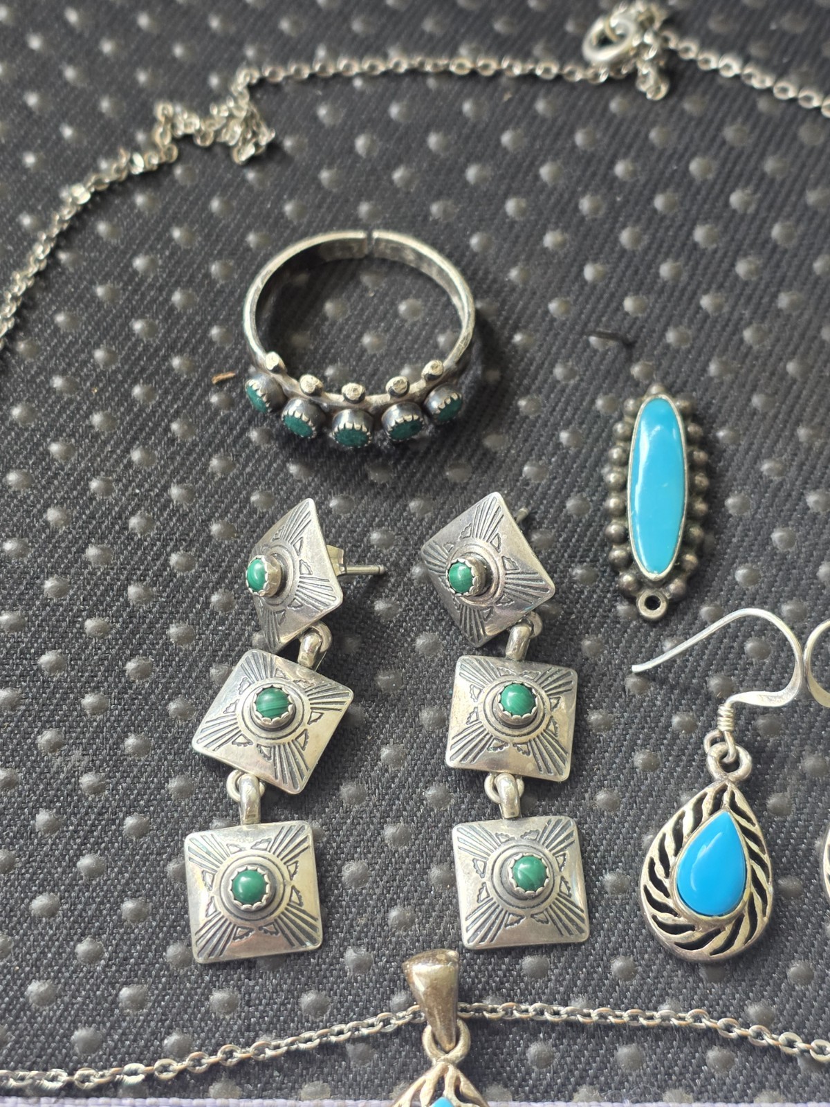 Vintage Sterling Silver Native American Style Jewelry Lot 4 Scrap Or Wear D3