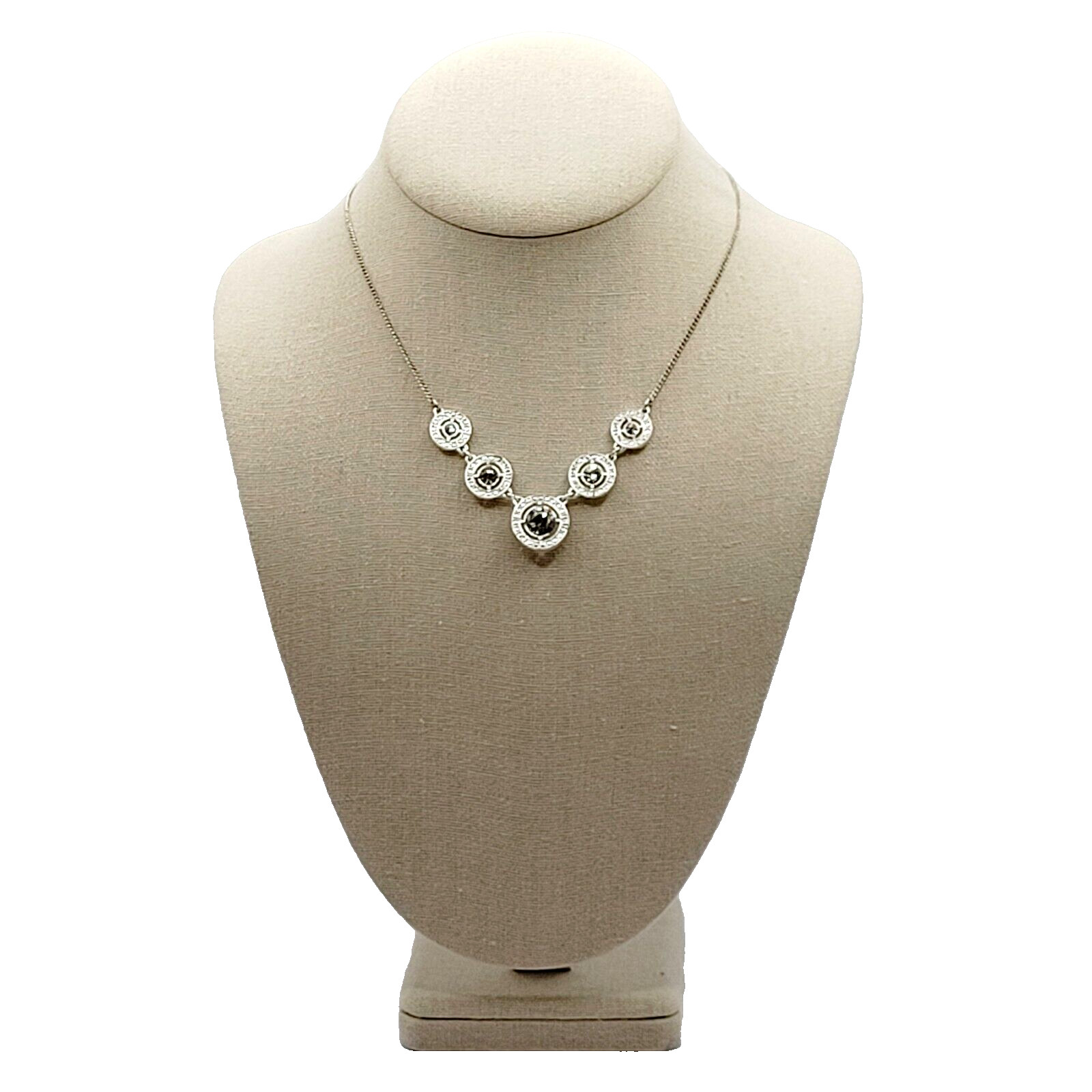Avon NRT Professional Sparkling Rhinestone Silver Tone Metal Vintage Necklace