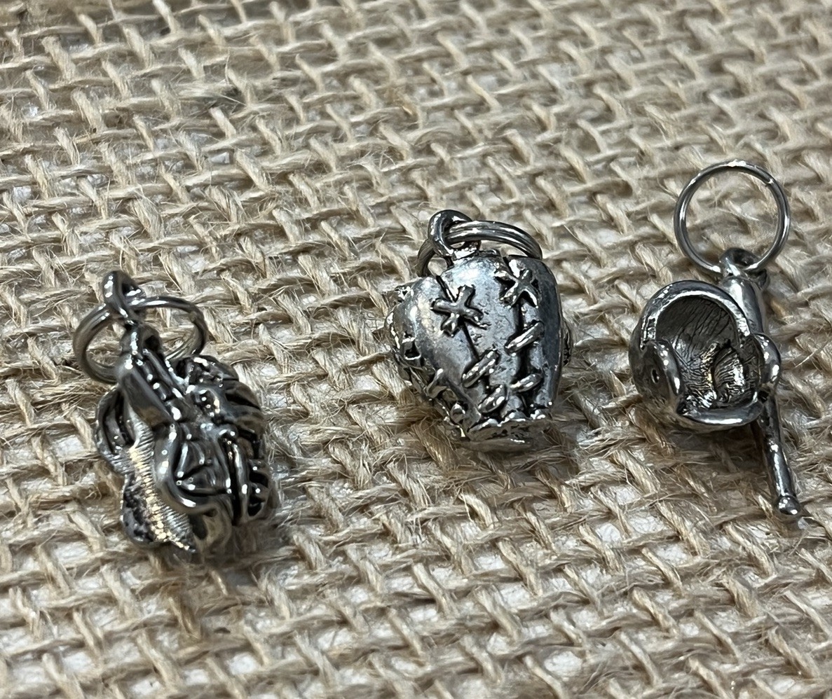 Lot of 6 Baseball Themed Silver-Tone Charms Pendant Metal Alloy Sports Son Craft