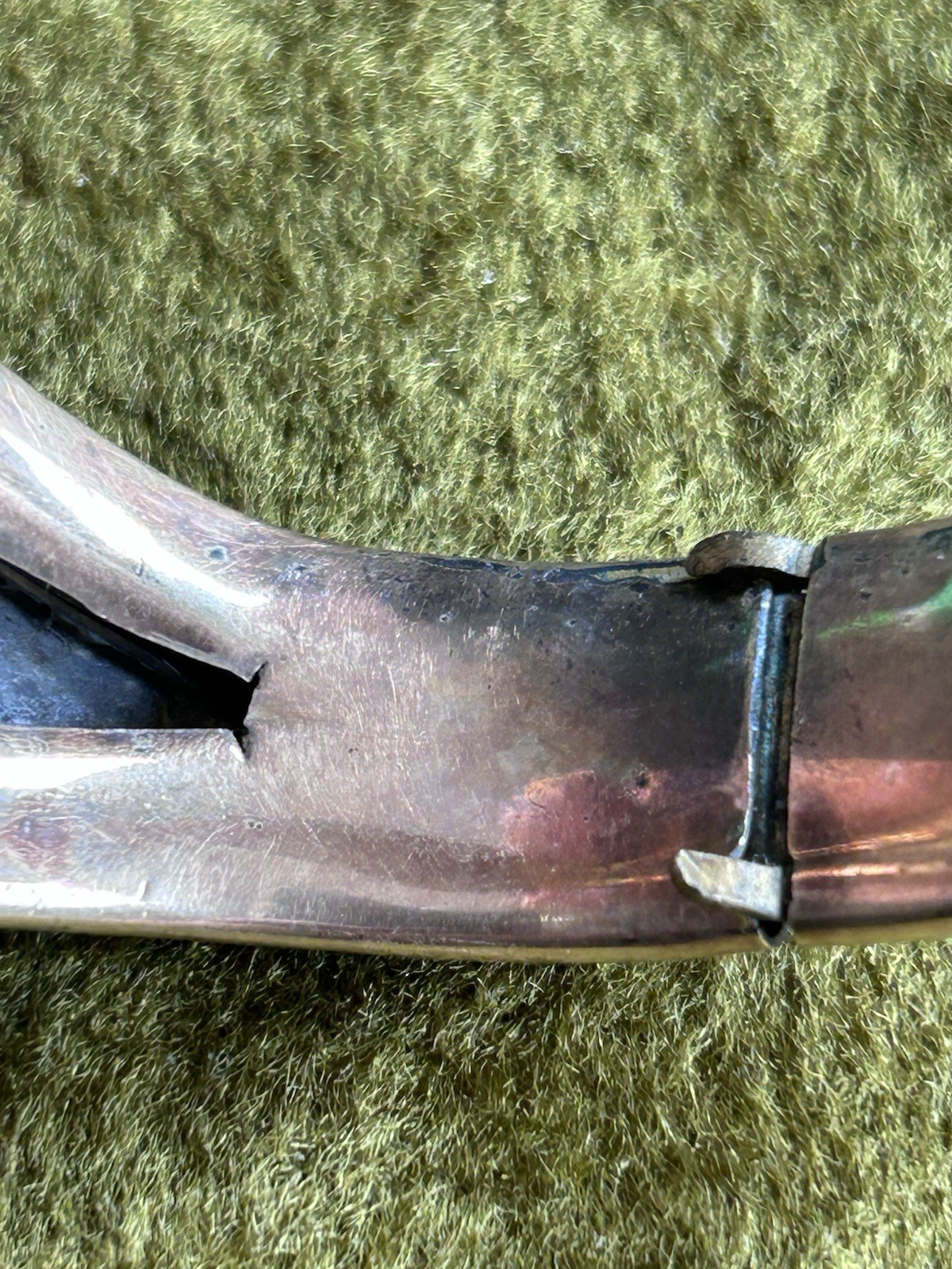 Rare Antique Gold Colored Grizzly Bear Bracelet. Likely Plate or Rolled Gold.