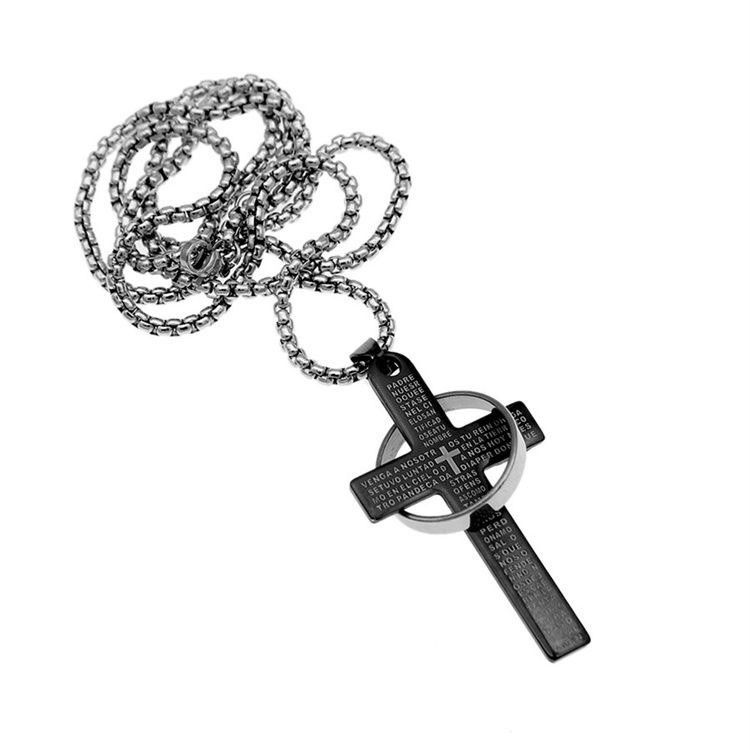 Minimalist Trendy Cross Stainless Steel Christian Jewelry Gift Necklace
